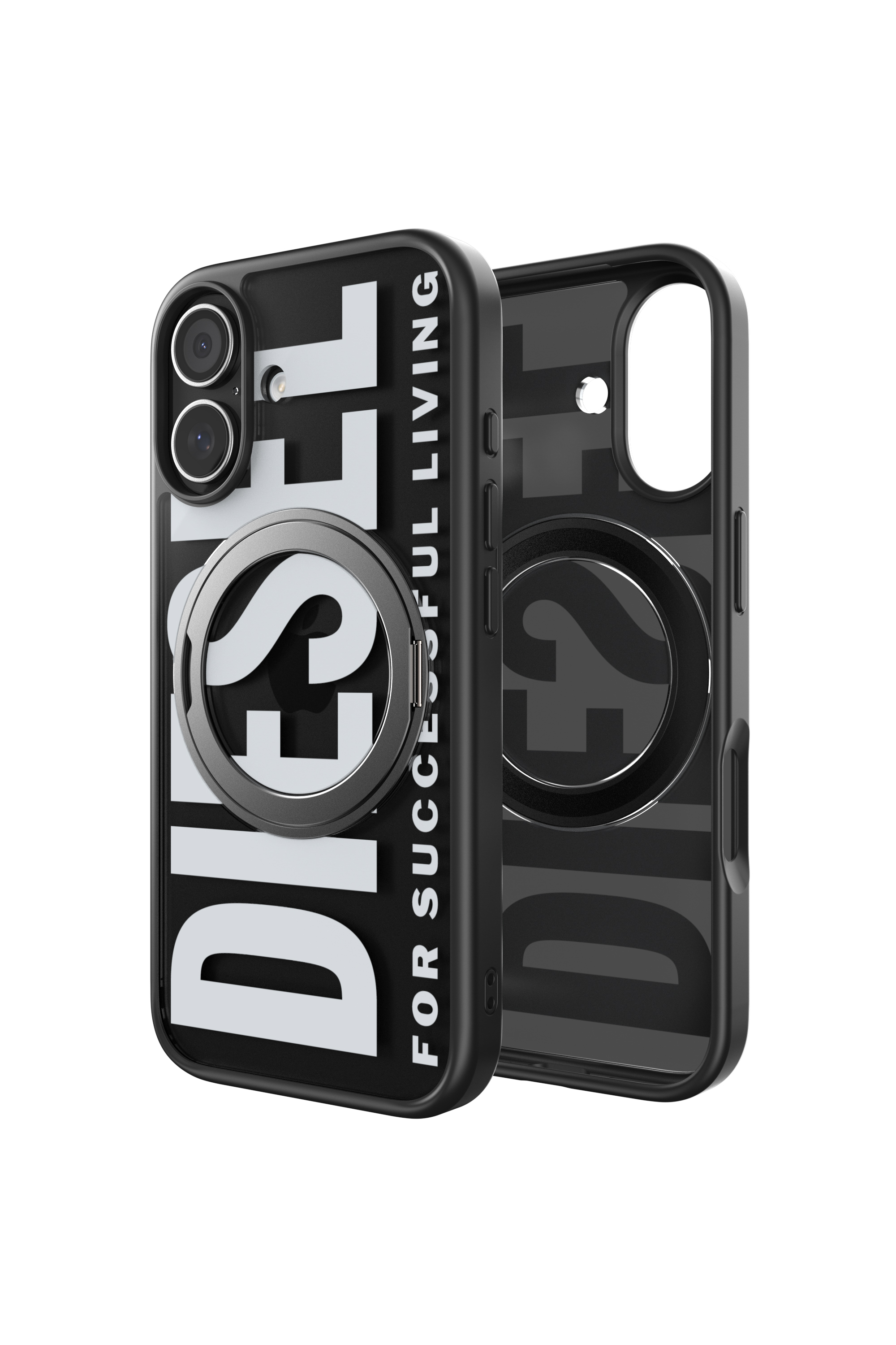 Diesel - 60403 RING STAND CASE, Unisex's Ringstand-Magsafe case for iPhone 17 in Black - 1