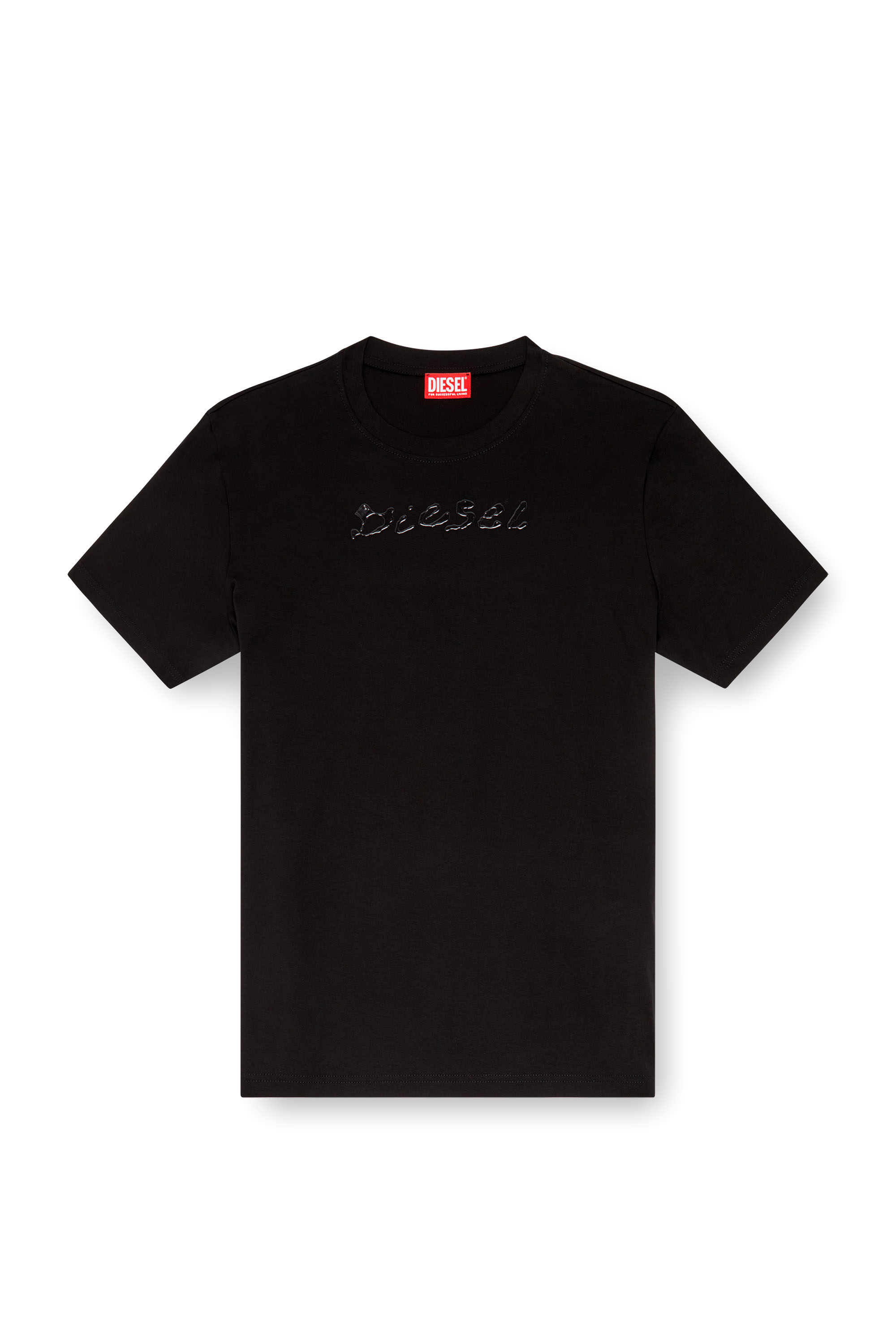 Diesel - T-MADJUST-K2, Man's Mercerised cotton T-shirt with tonal logo in Black - 3