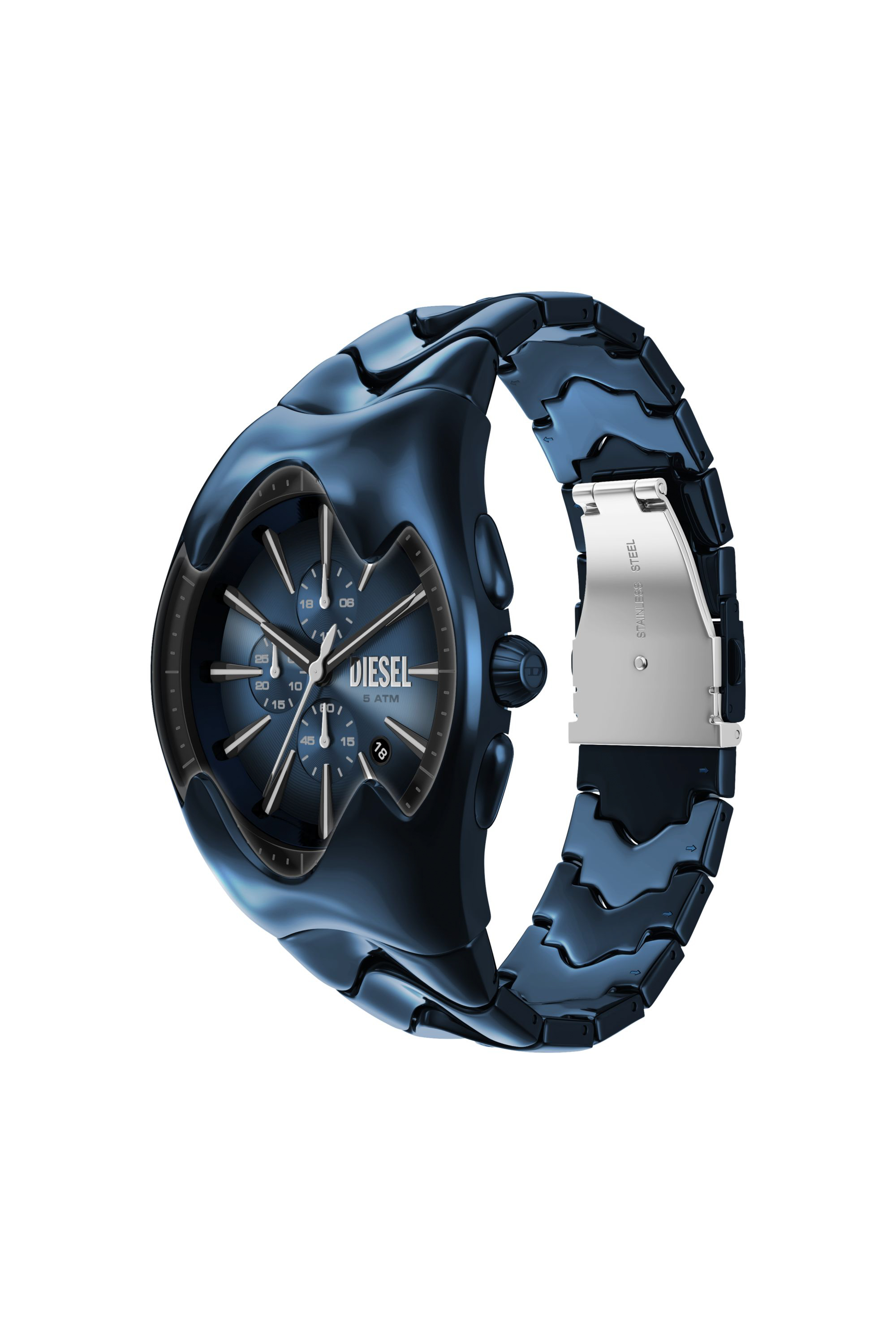 Diesel - DZ4704 WATCH, Man's Mercurial Chronograph Blue Stainless Steel Watch in Black/Blue - 7