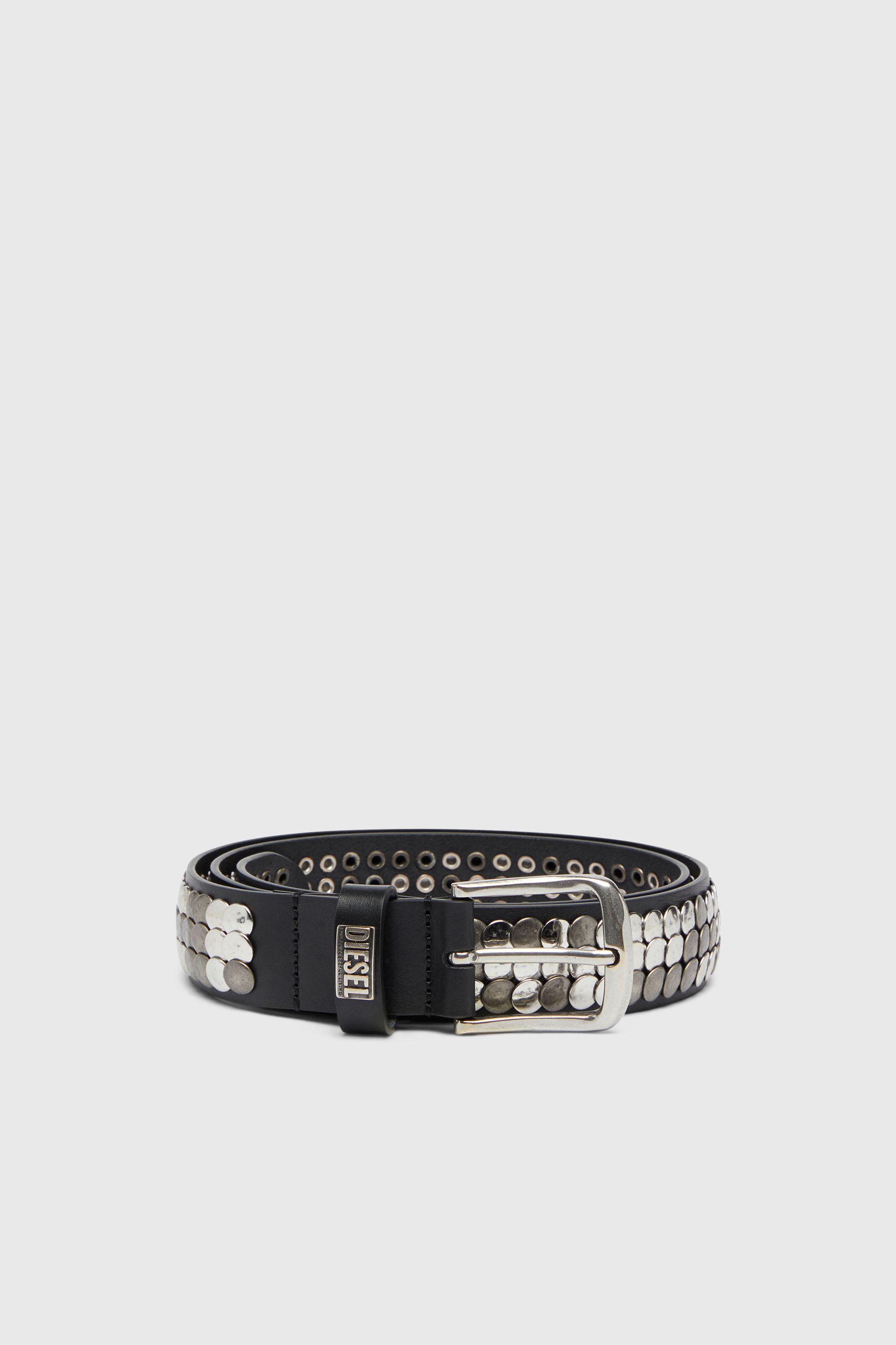4cm leather belt with all-over studs