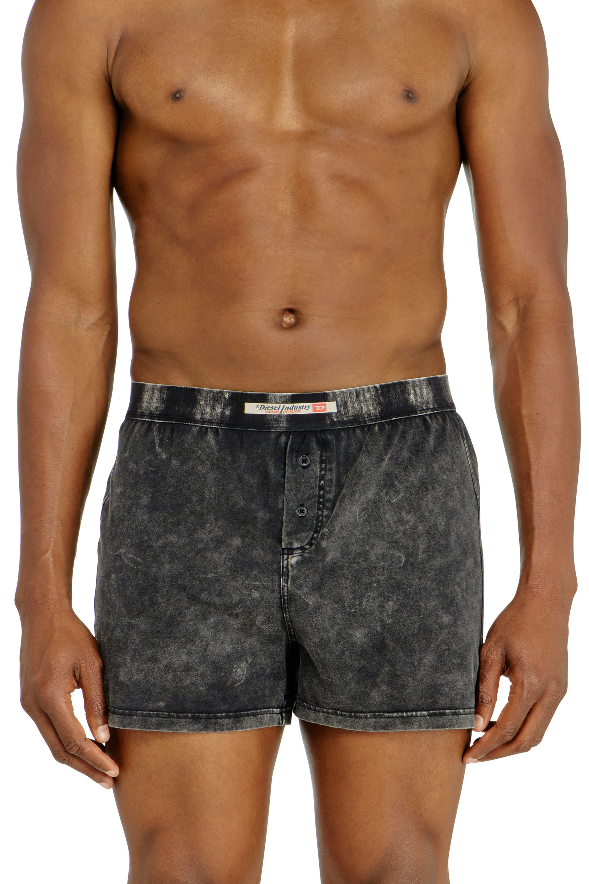 Diesel - STARPER-EL-DNM, Man's Boxer briefs in cotton with denim effect in Dark grey - 2