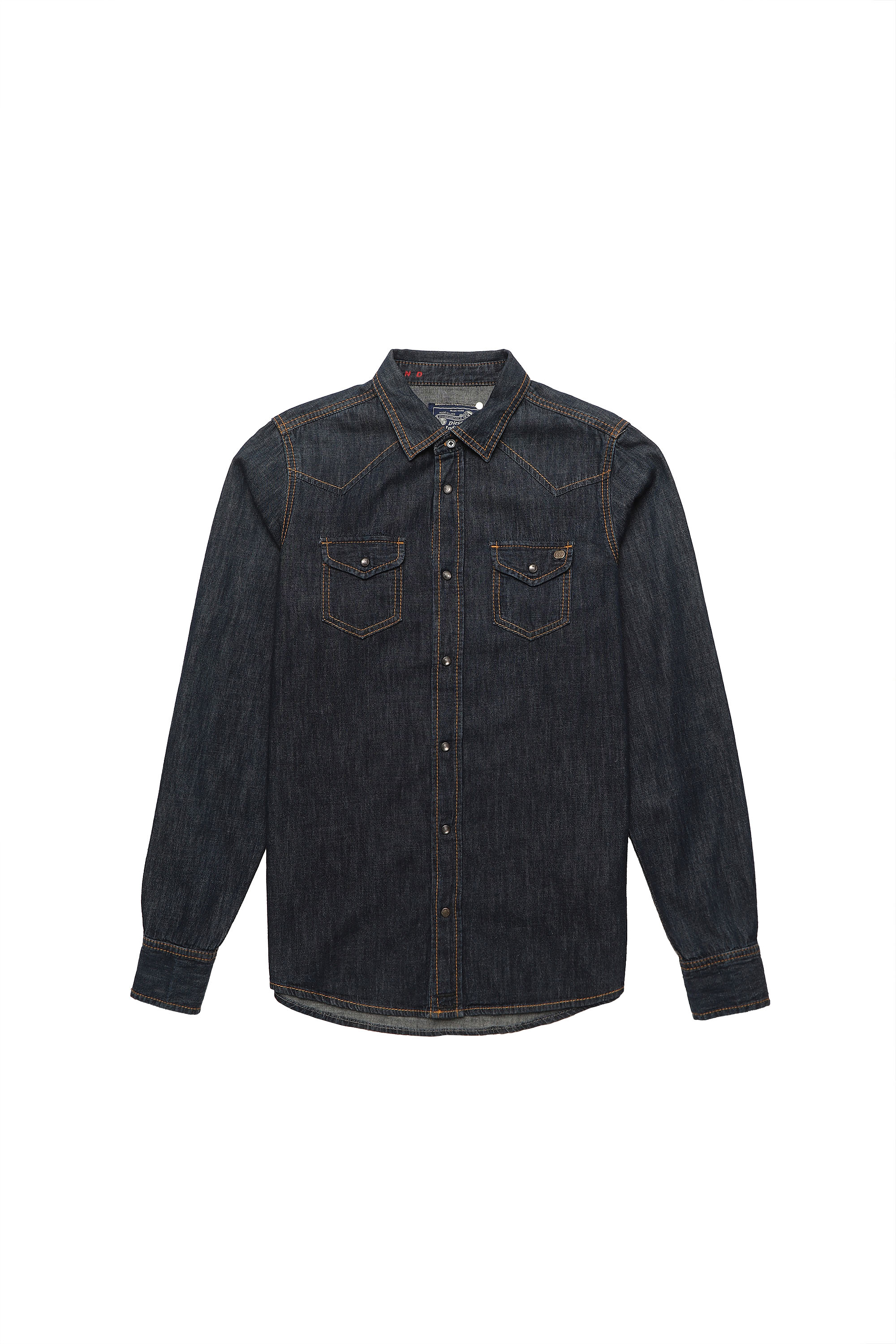 diesel black denim shirt