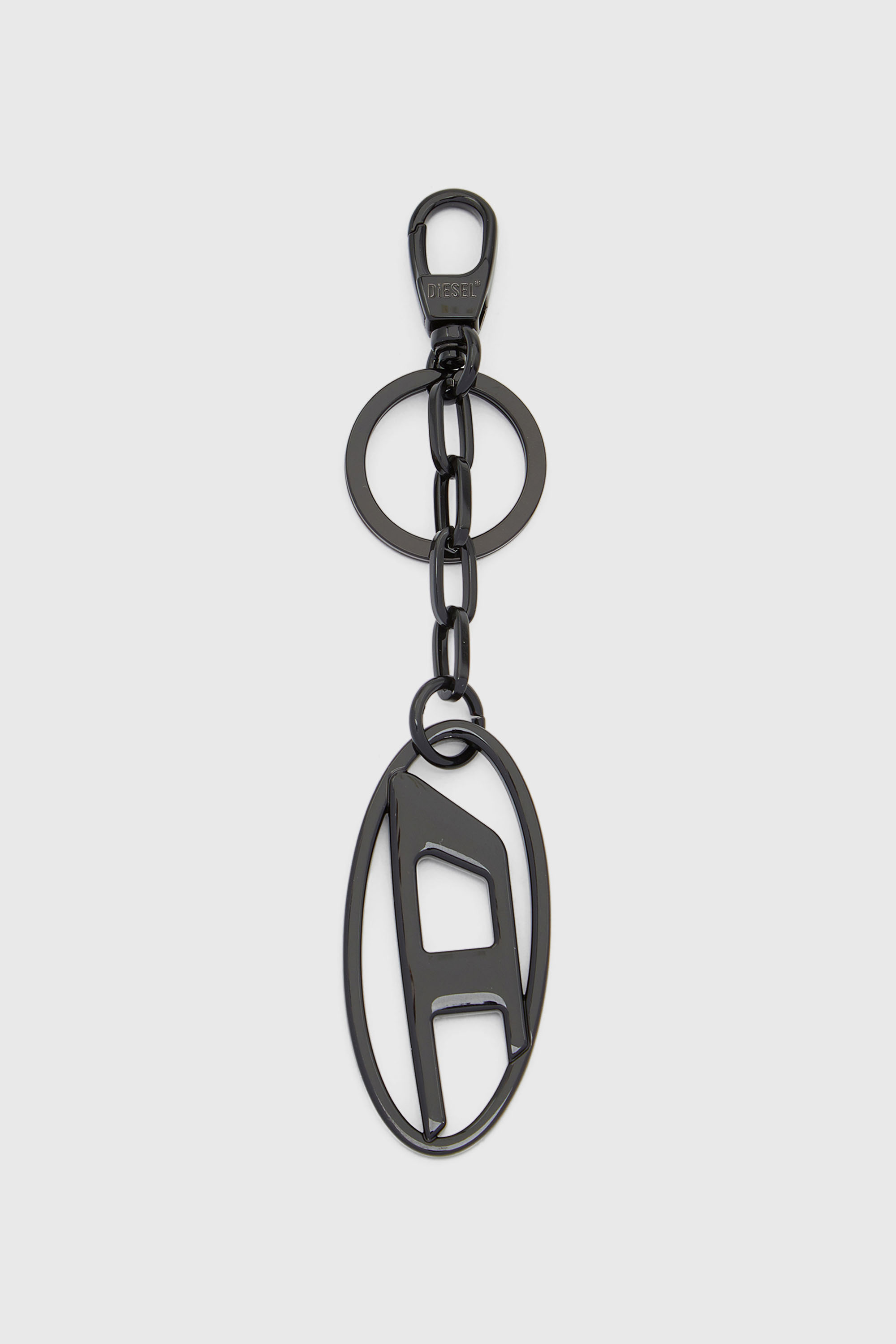 Diesel - HOLY-C, Unisex's Metal keyring with logo plaque in Black - 1