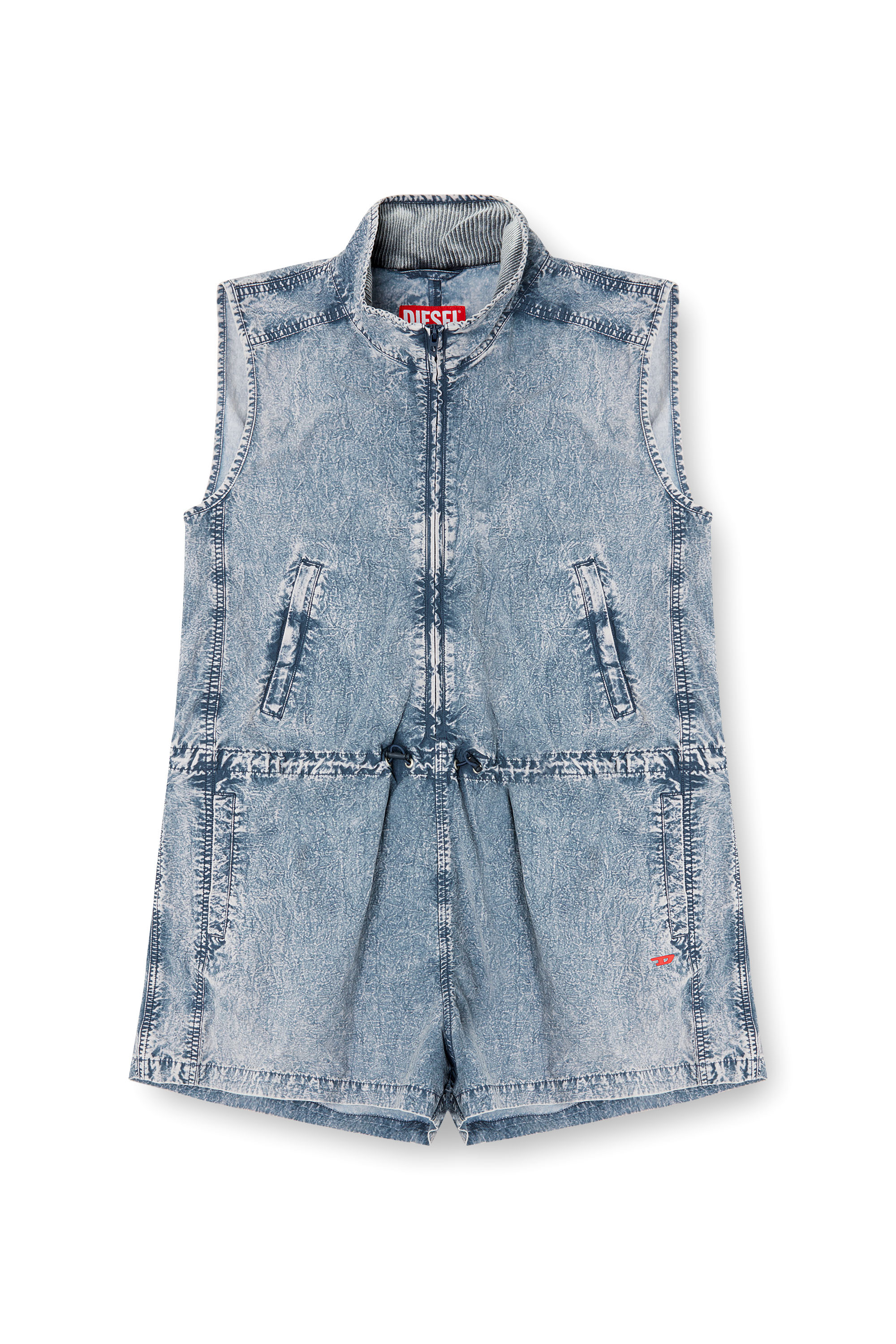 Diesel - J-ANNET, Woman's Playsuit in treated nylon in Light Blue - 2