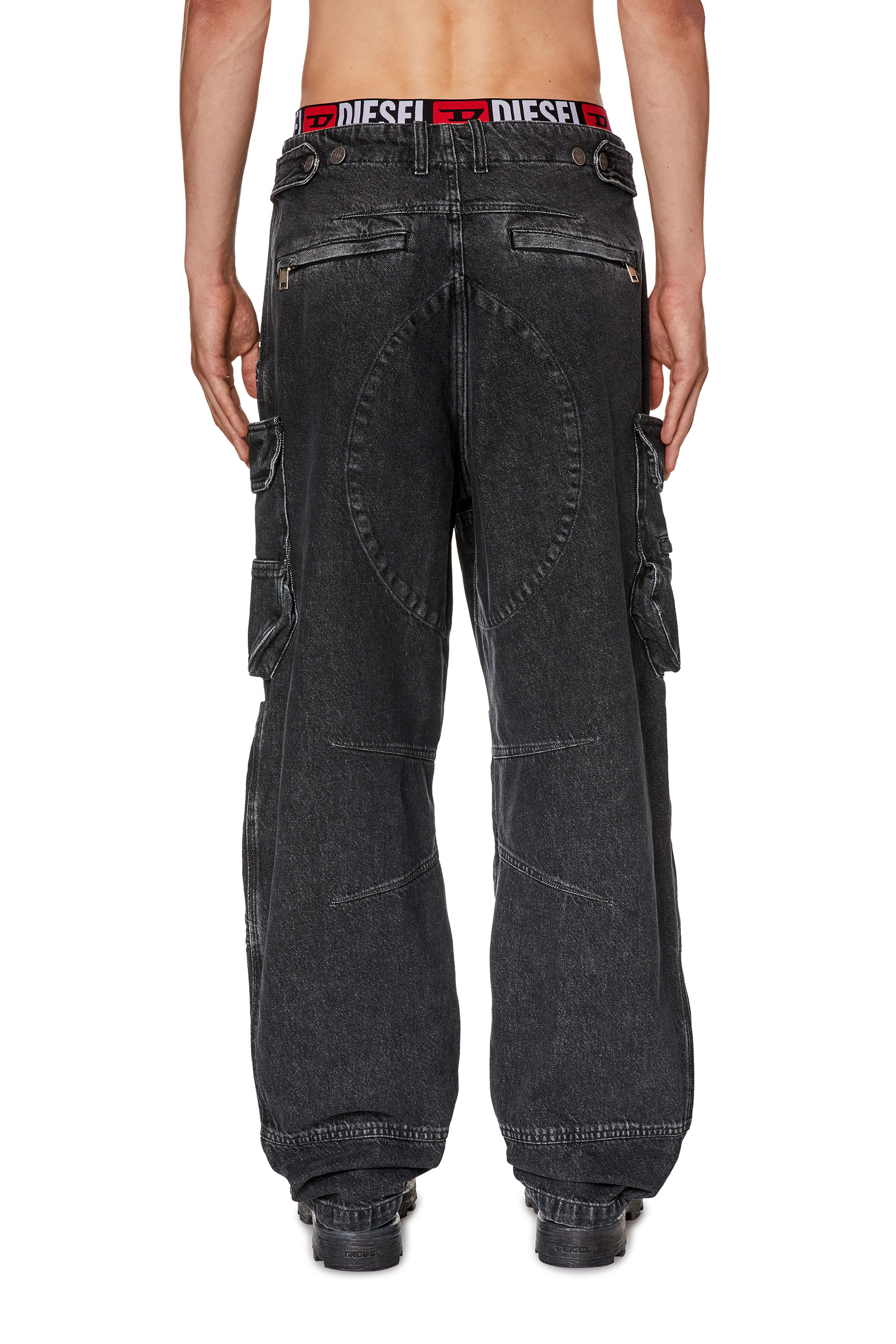 Diesel - Straight Jeans D-Fish 0HLAA, Black/Dark grey - Image 3