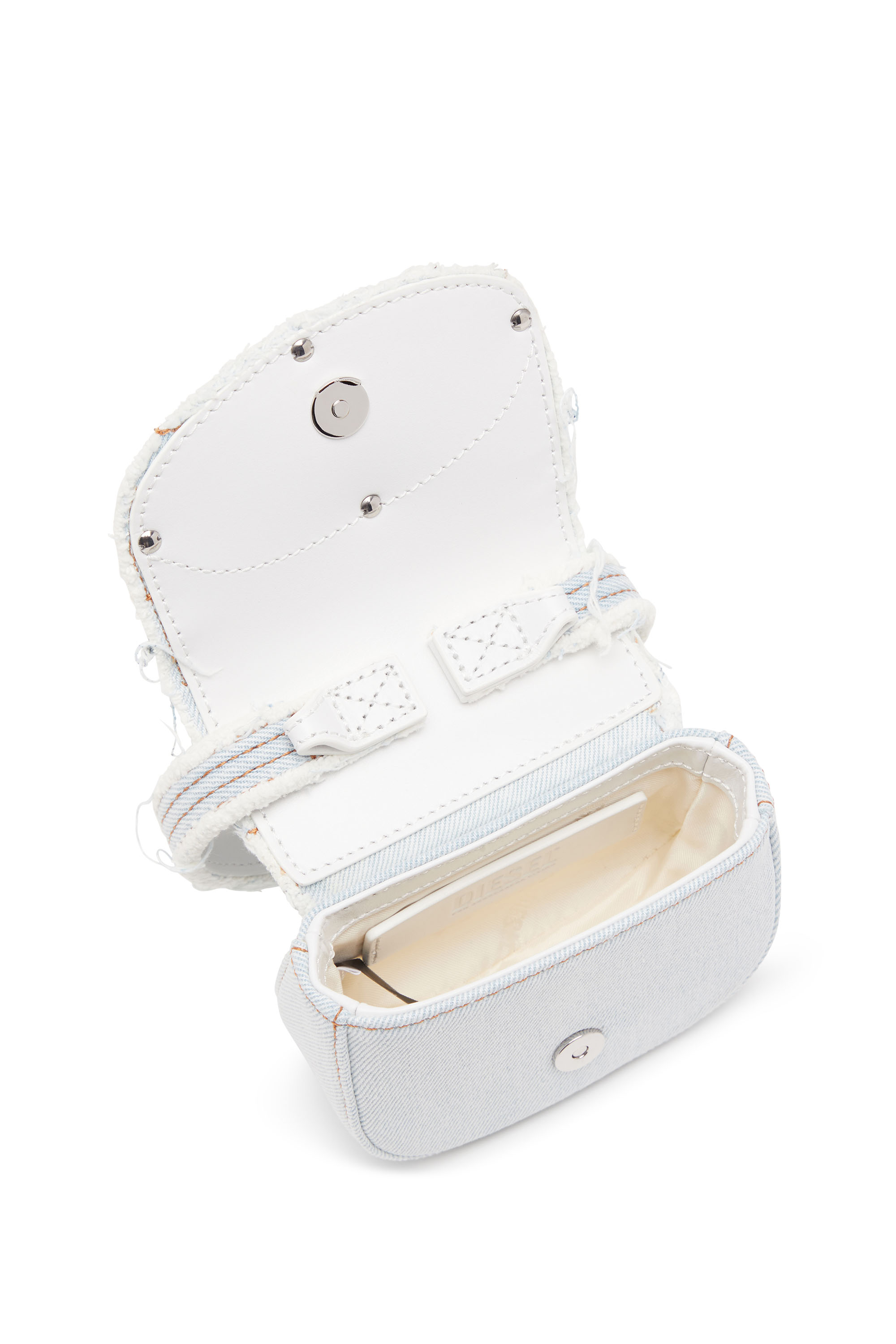 Diesel - 1DR XS, Woman's 1DR XS-Iconic mini bag in denim and leather in Light Blue - 3