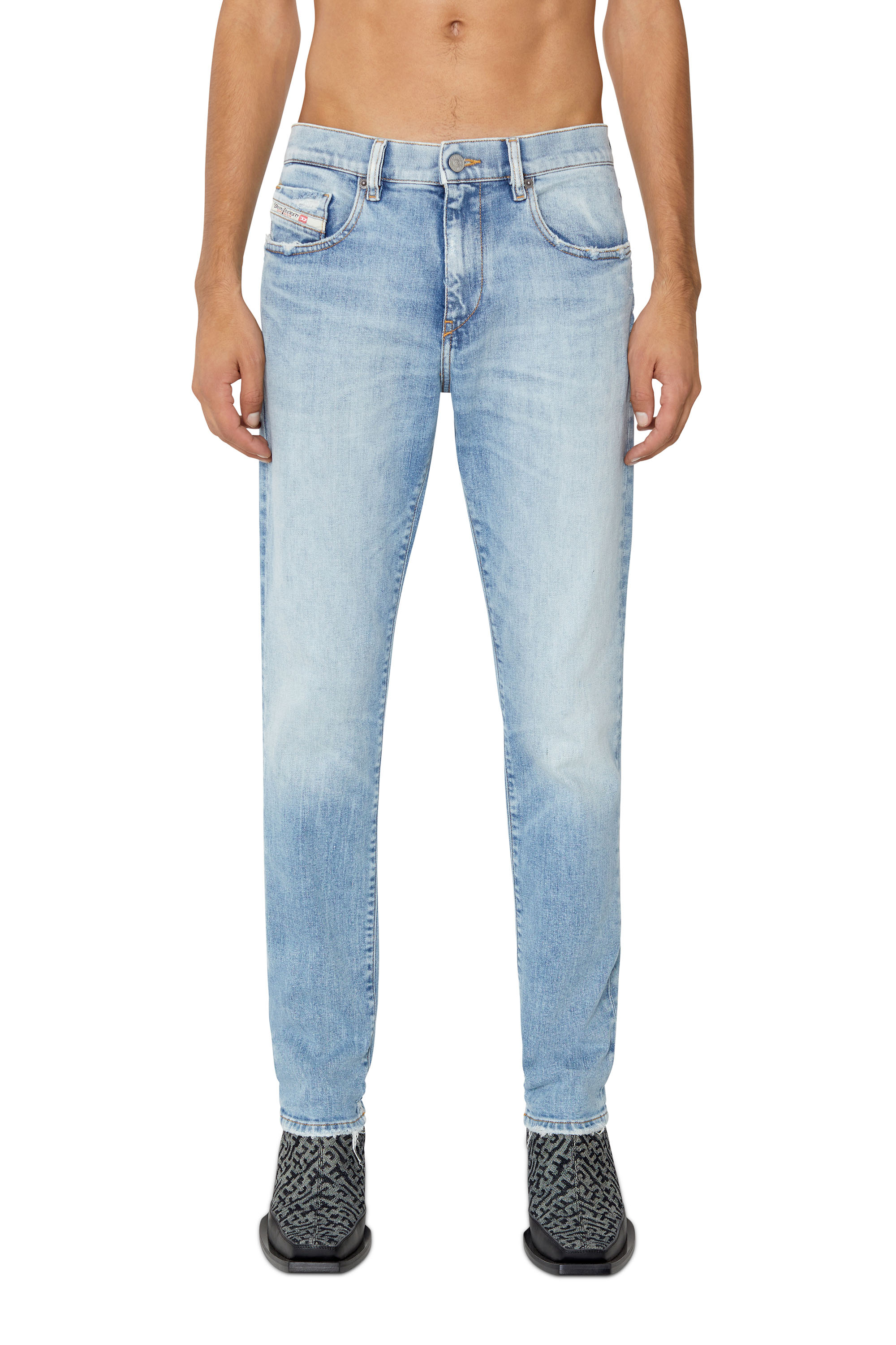 Diesel - Slim Jeans 2019 D-Strukt 09E67, Light Blue - Image 2