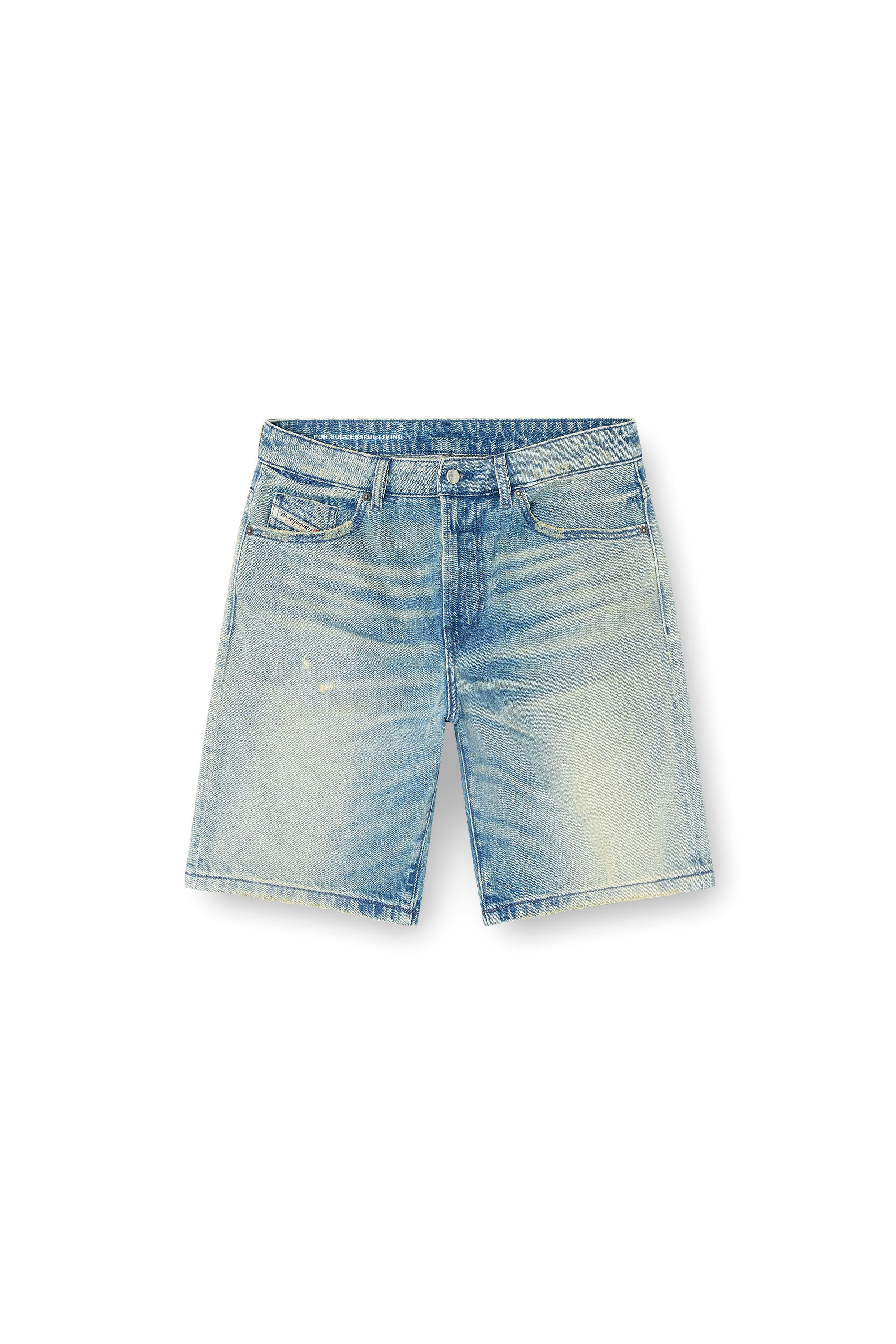Diesel - D-FIN, Man's Slim shorts in worn-effect denim in Light Blue - 3