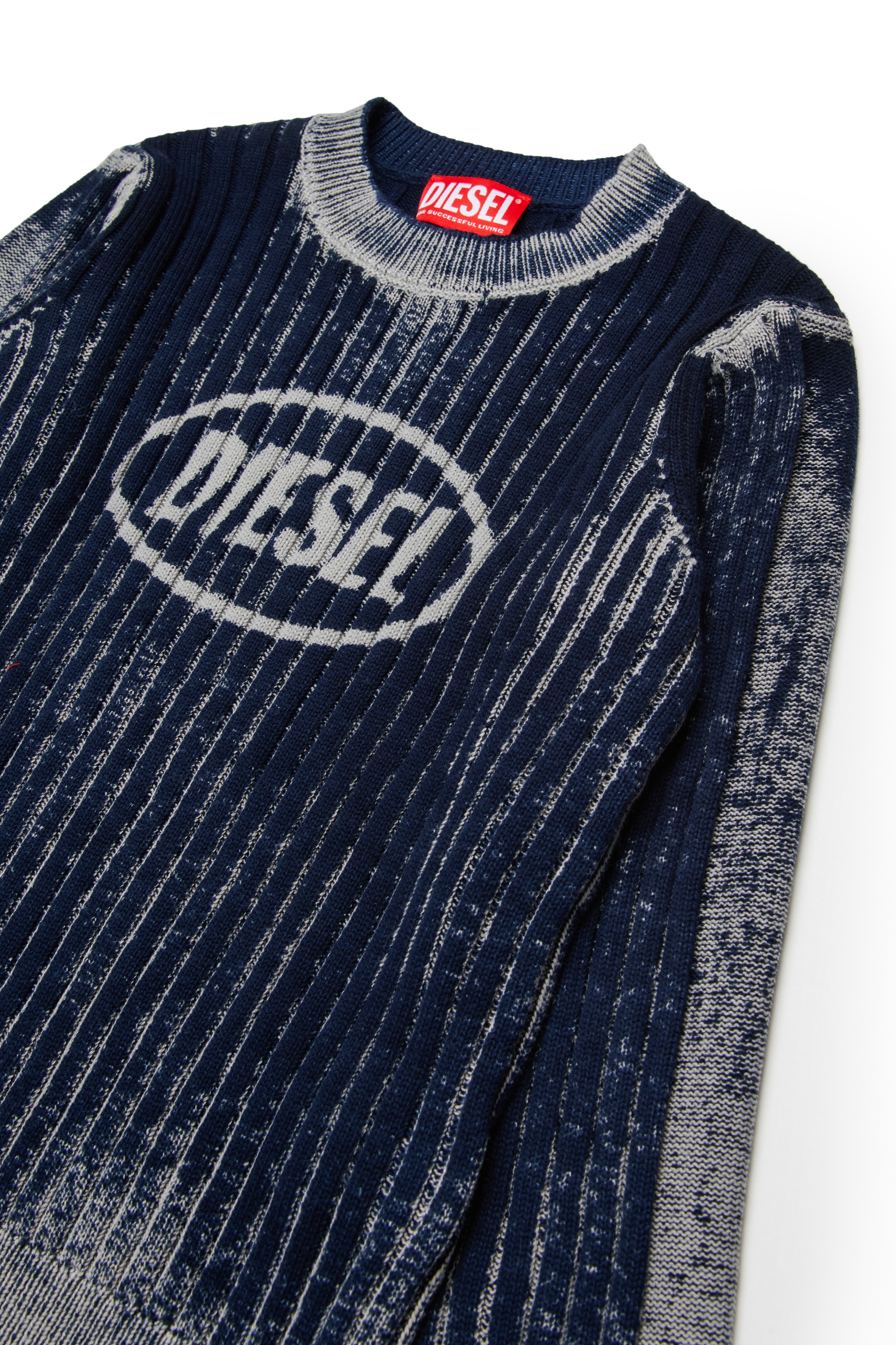 Diesel - KANDELERODC, Man's Cotton pullover with treated finish in Blue - 3