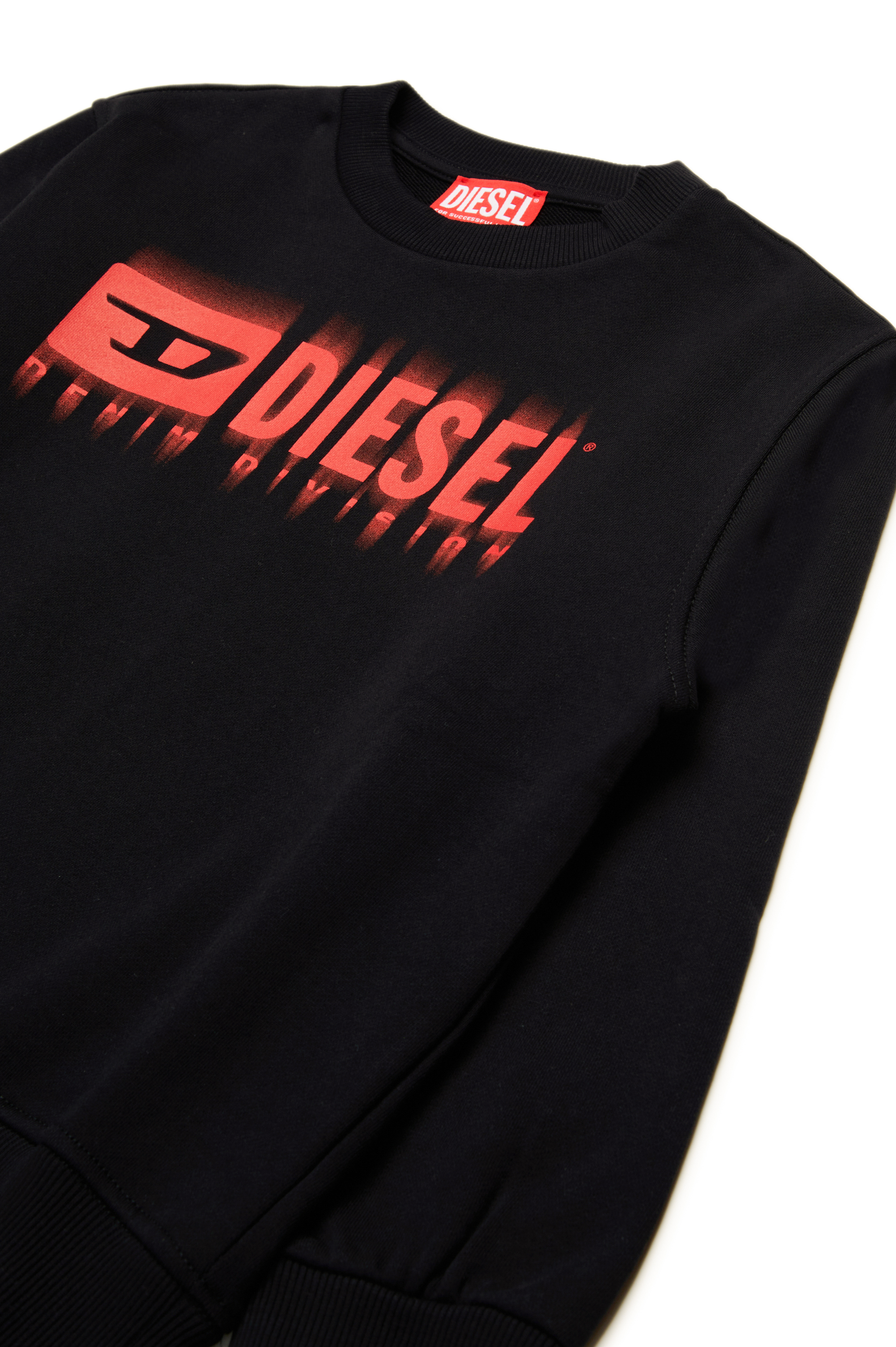 Diesel - SGINNL8 OVER, Man's Sweatshirt with smudged logo in Black/Red - 3