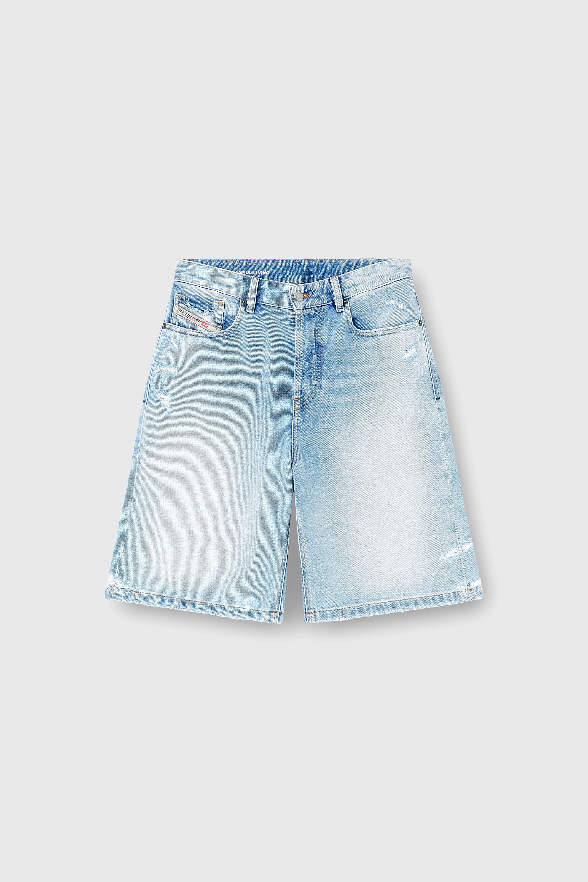 Diesel - DE-SIRE-SHORT, Woman's Shorts in destroyed denim in Light Blue - 2