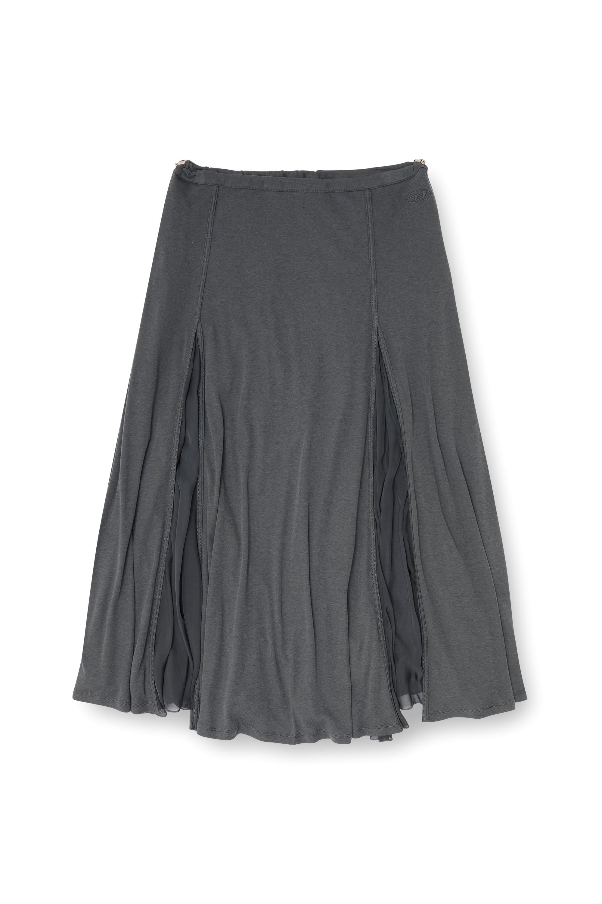 Diesel - O-LONGREI, Woman's Midi skirt in ribbed jersey and chiffon in null - 4