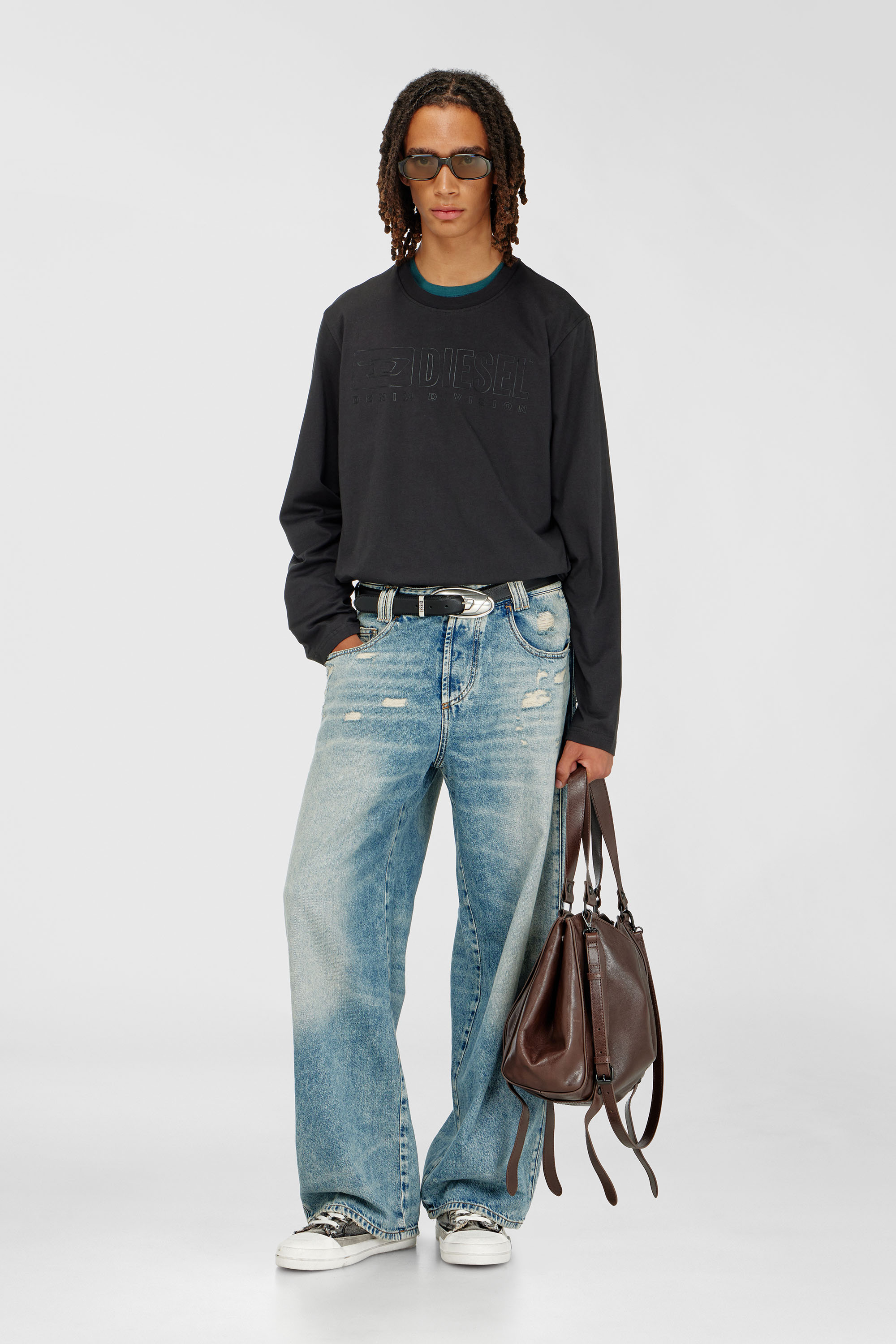 D-One- Medium top-handle bag in leather