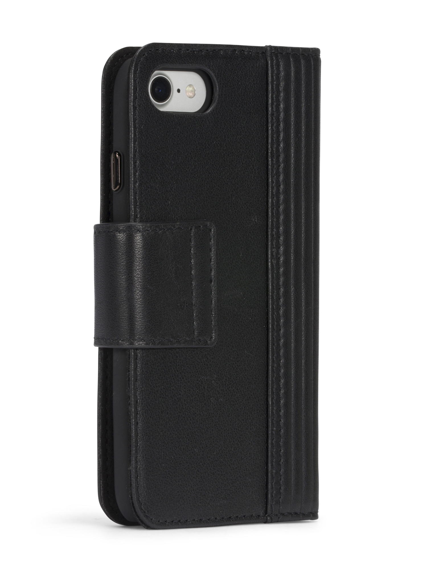 BLACK LINED LEATHER IPHONE 8 PLUS/7 PLUS FOLIO, 