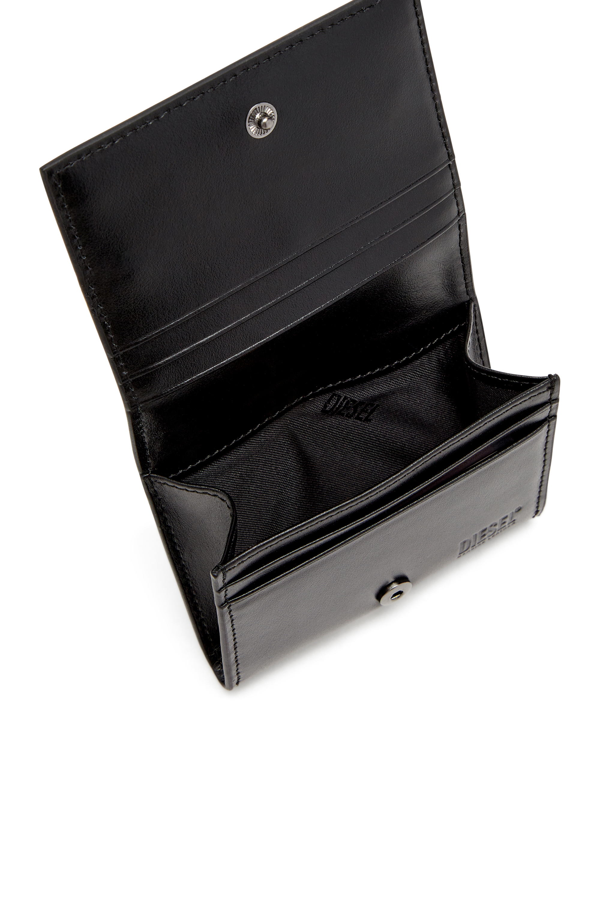 Diesel - HOLI-D CARD HOLDER S II, Man's Bi-fold leather card holder in Black - 4