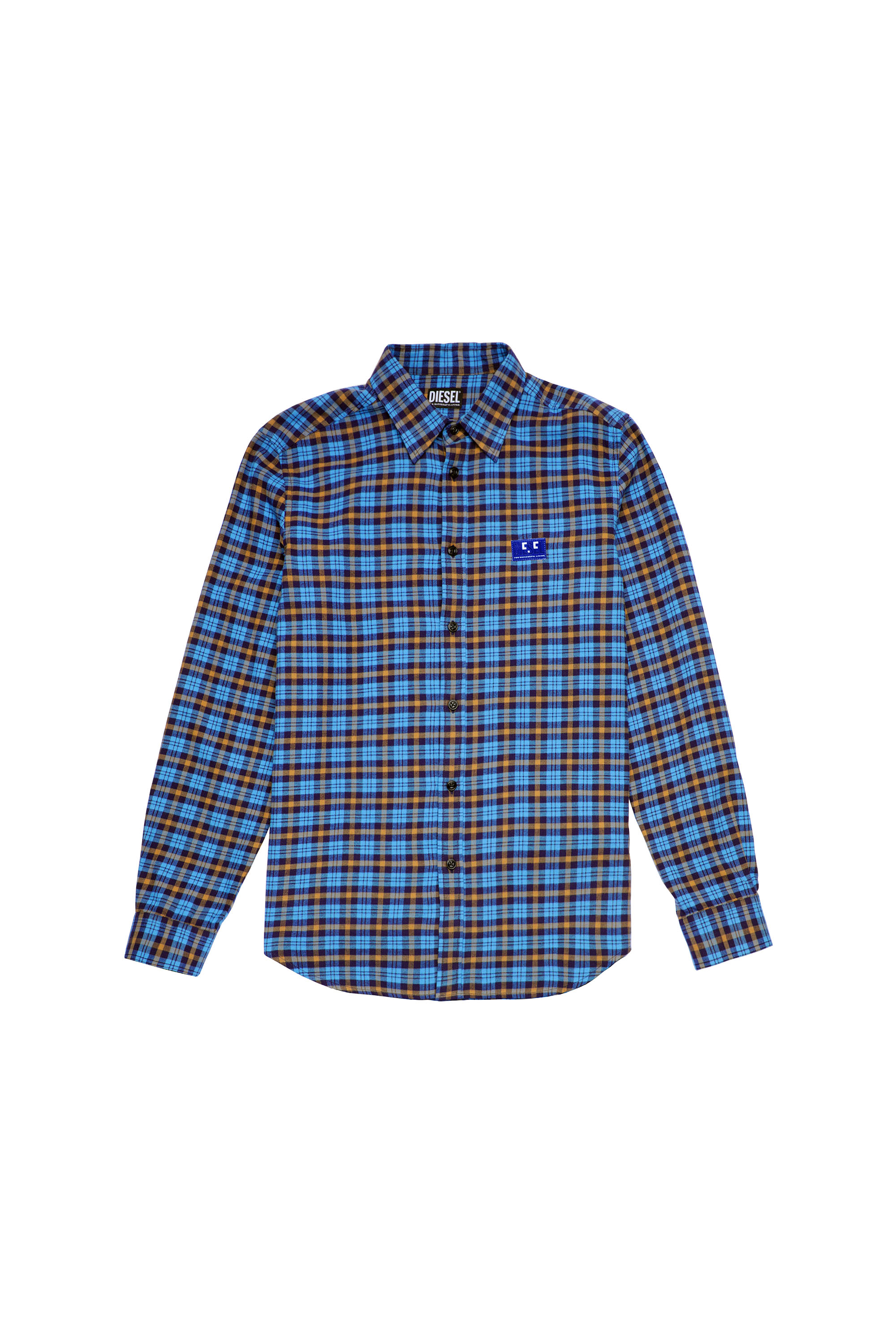 S-MOI-CHK-A, Blue/Yellow - Shirts