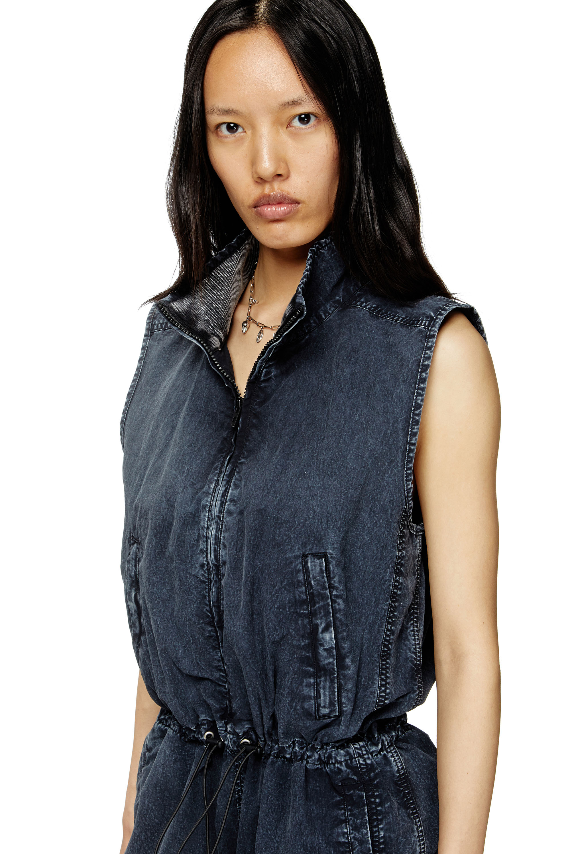 Diesel - J-ANNET, Woman's Playsuit in treated nylon in Dark Blue - 4