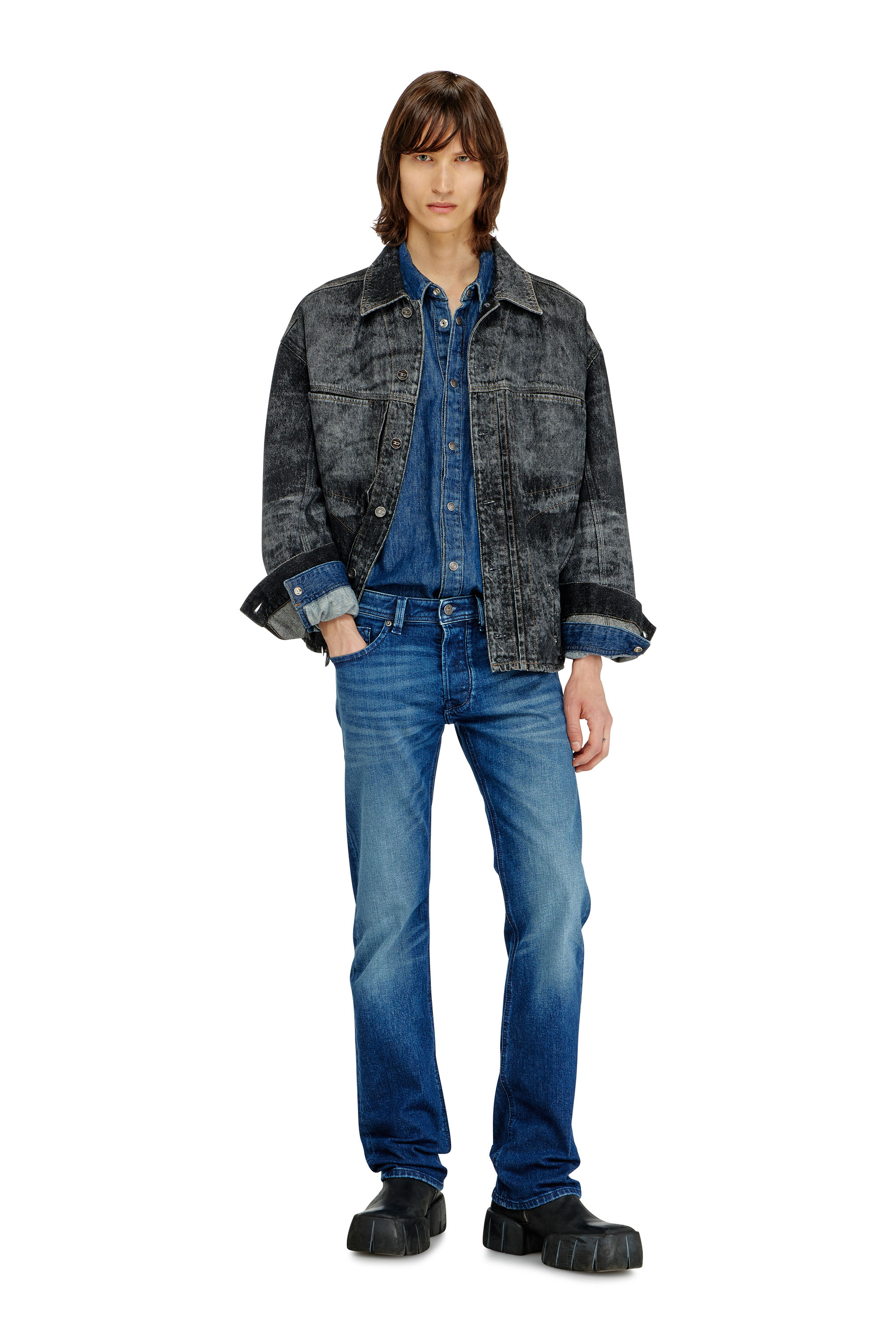 Diesel - Man's Regular Jeans 1985 Larkee 09L51, Dark Blue - 3