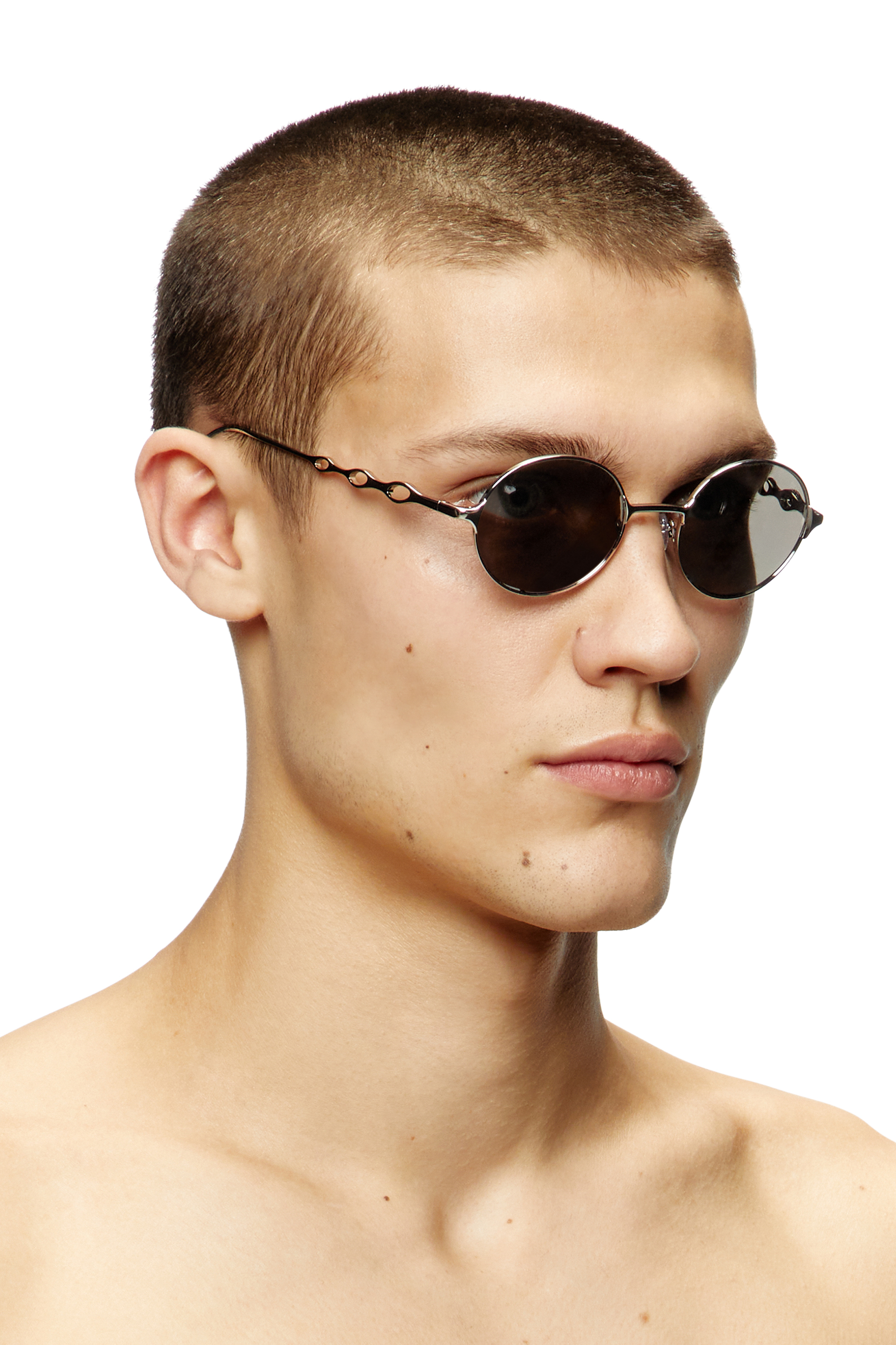 Diesel - 0DL1008, Unisex's Round sunglasses in Silver - 4