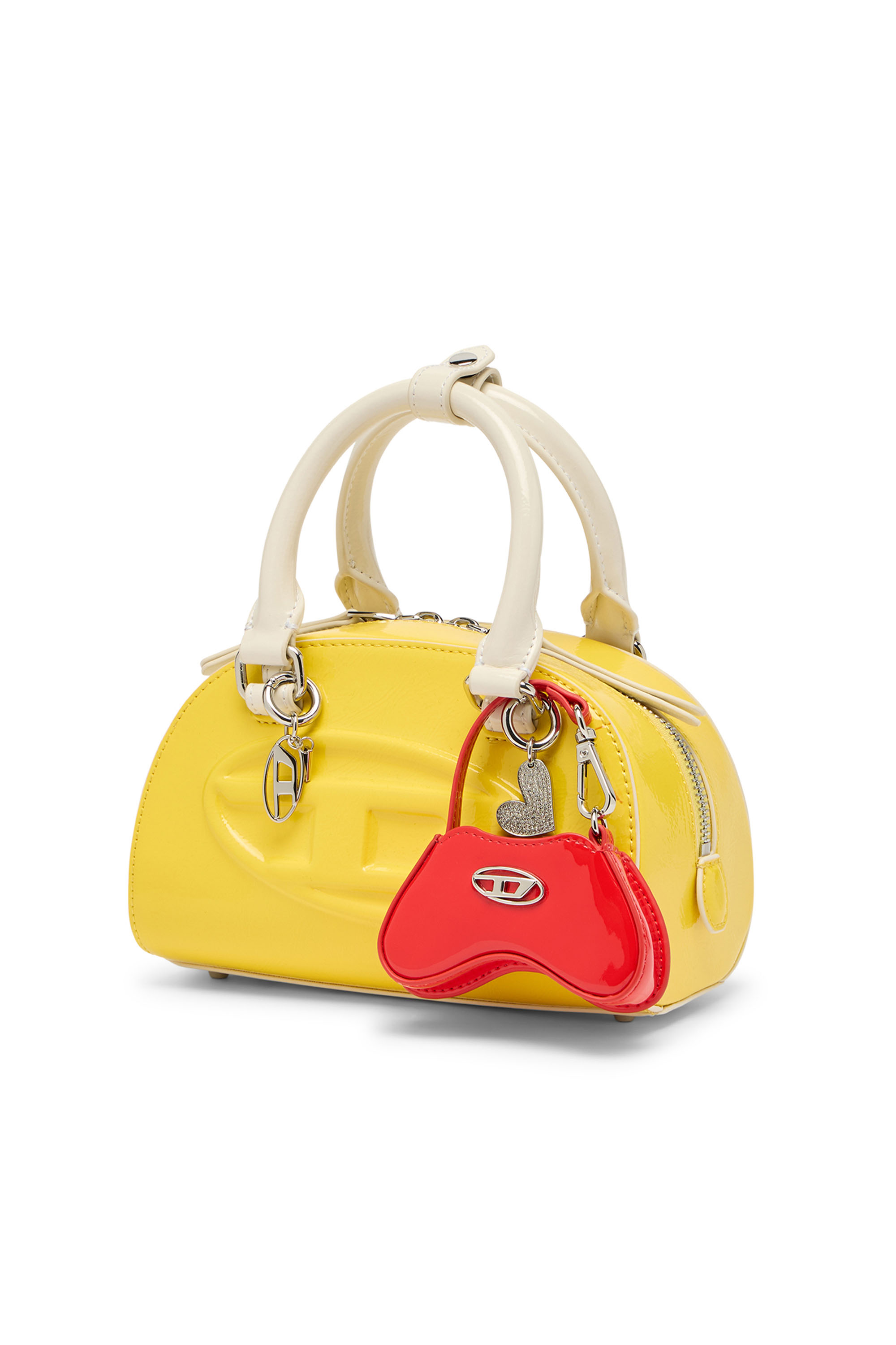 Diesel - 1DR DOME CROSSBODY, Woman's 1DR Dome-Mini bowling bag with naplak effect in Yellow - 2