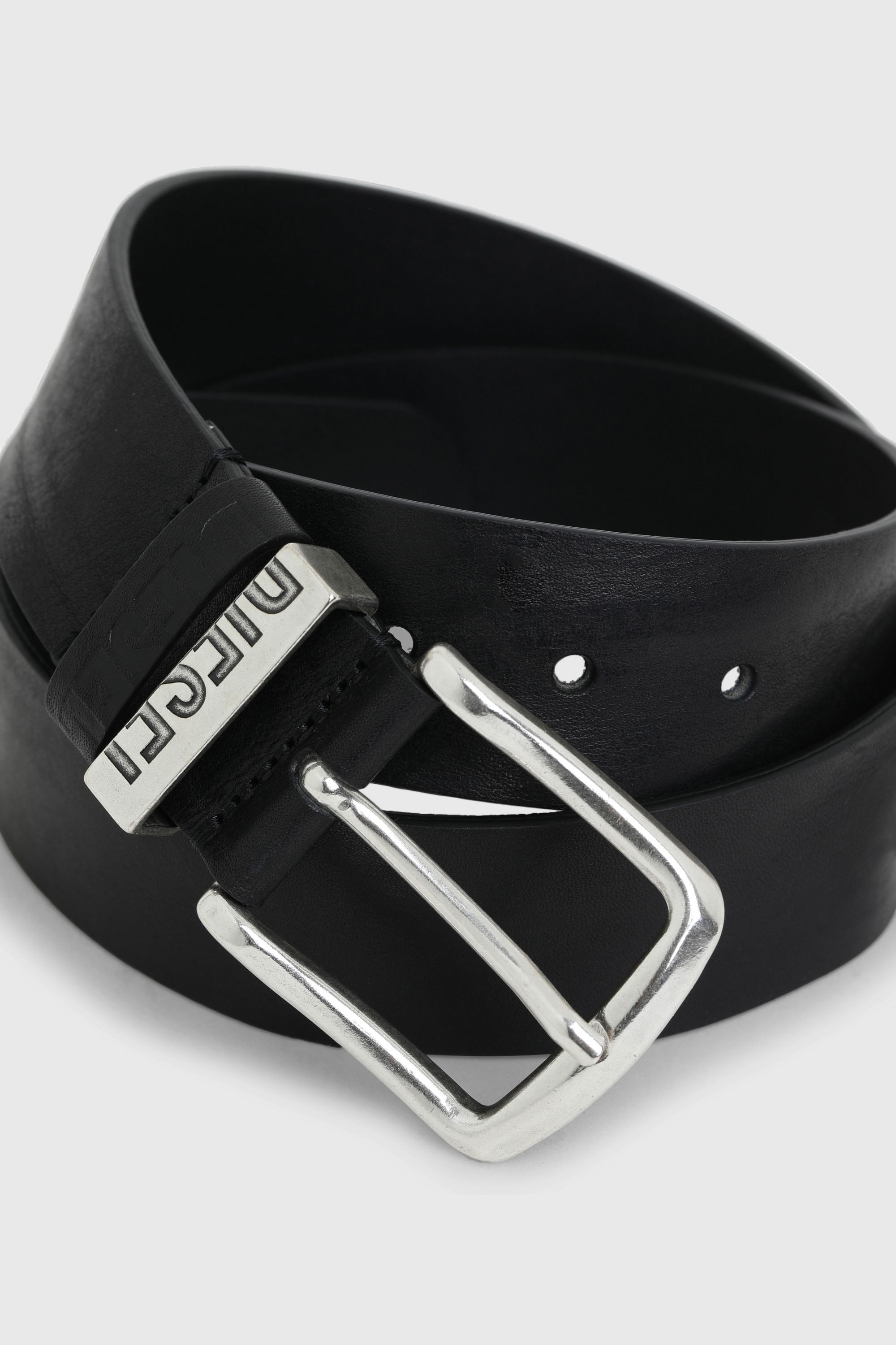 Diesel - B-VISIBLE, Man's 3.9cm belt with contrast loops in Black - 2