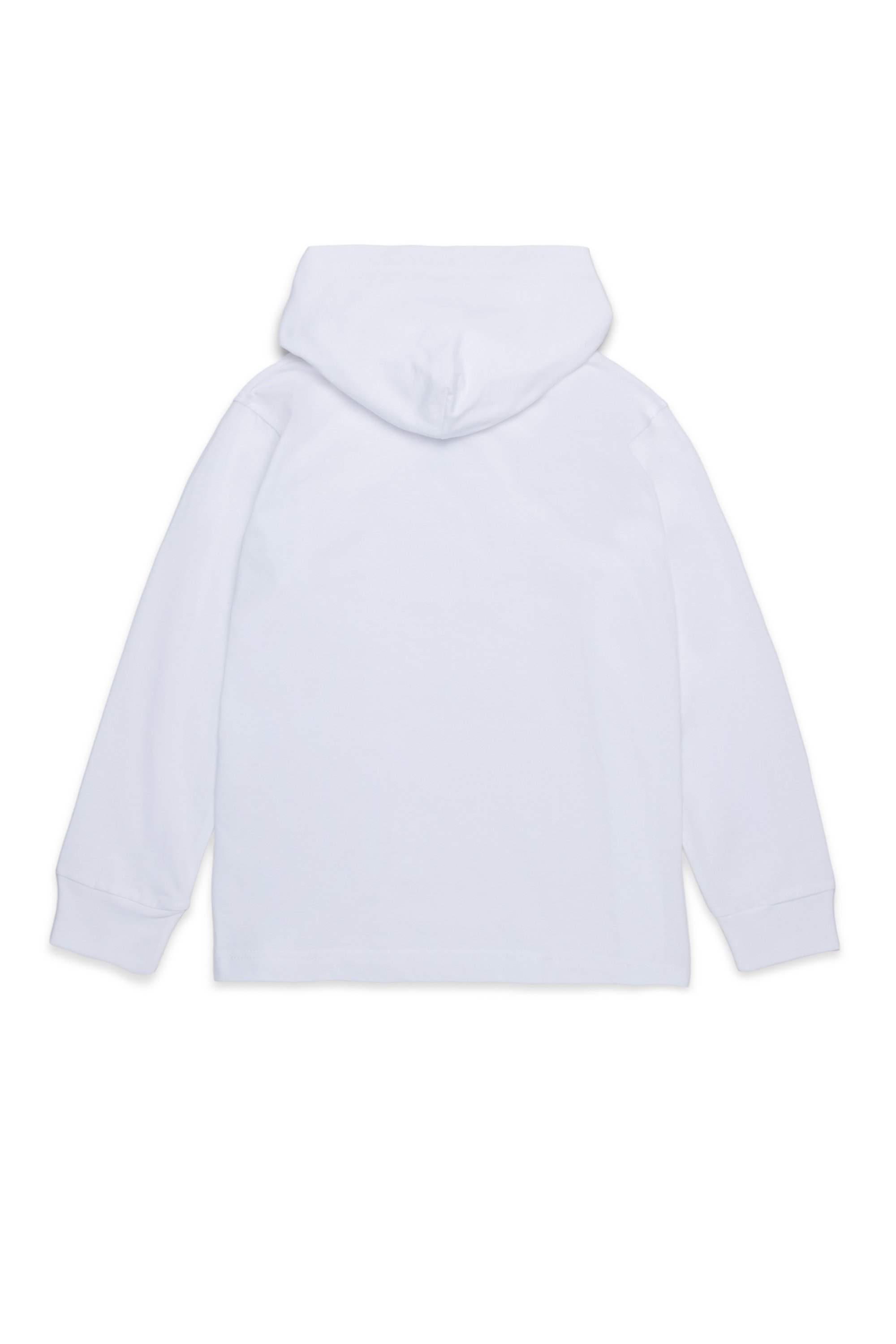 Diesel - TNICK OVER, Man's Hooded T-shirt  with metal-look Oval D logo in White - 2