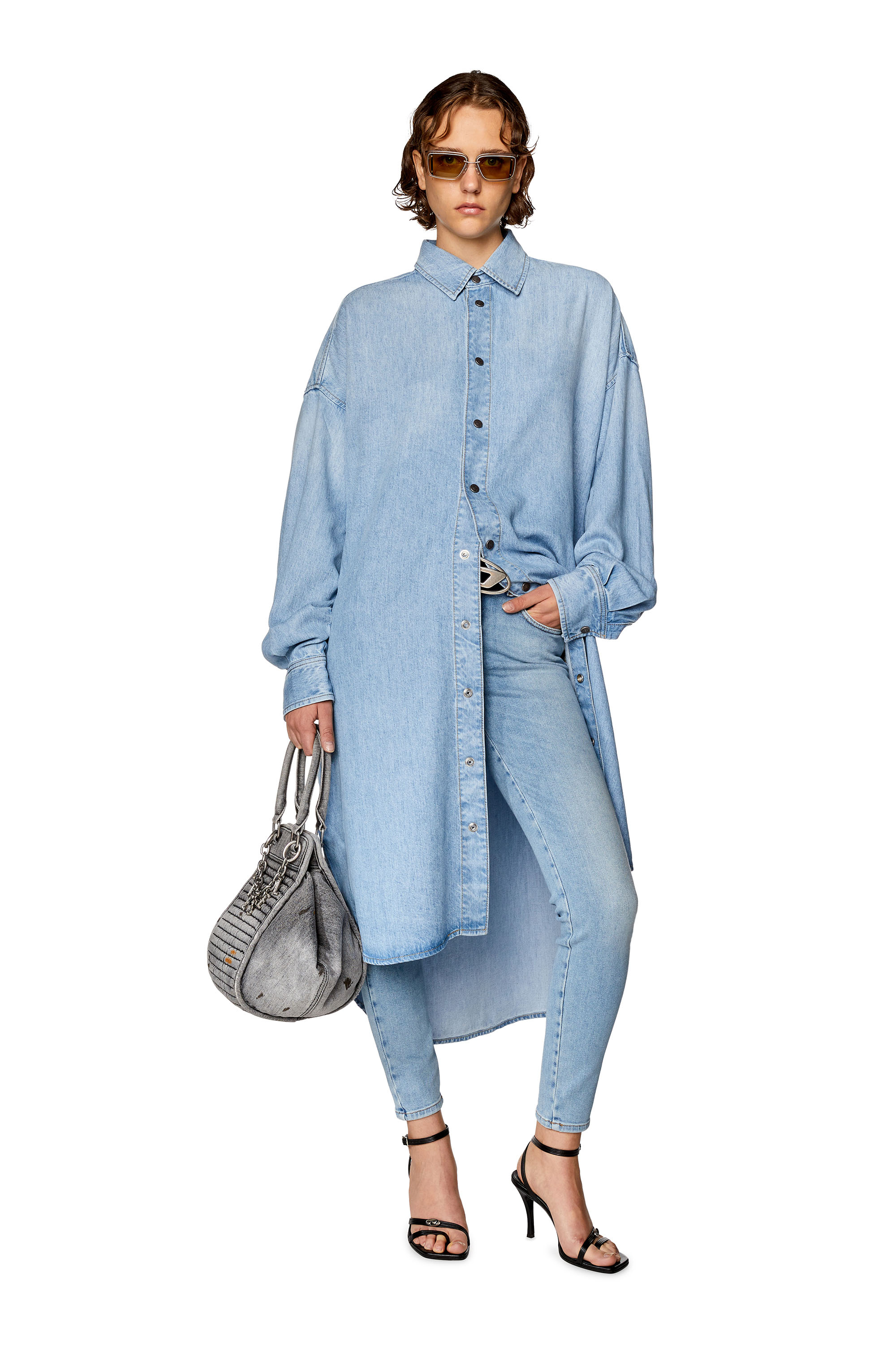 Diesel - 2018 SLANDY-LOW 09F87 Super skinny Jeans, Light Blue - Image 4