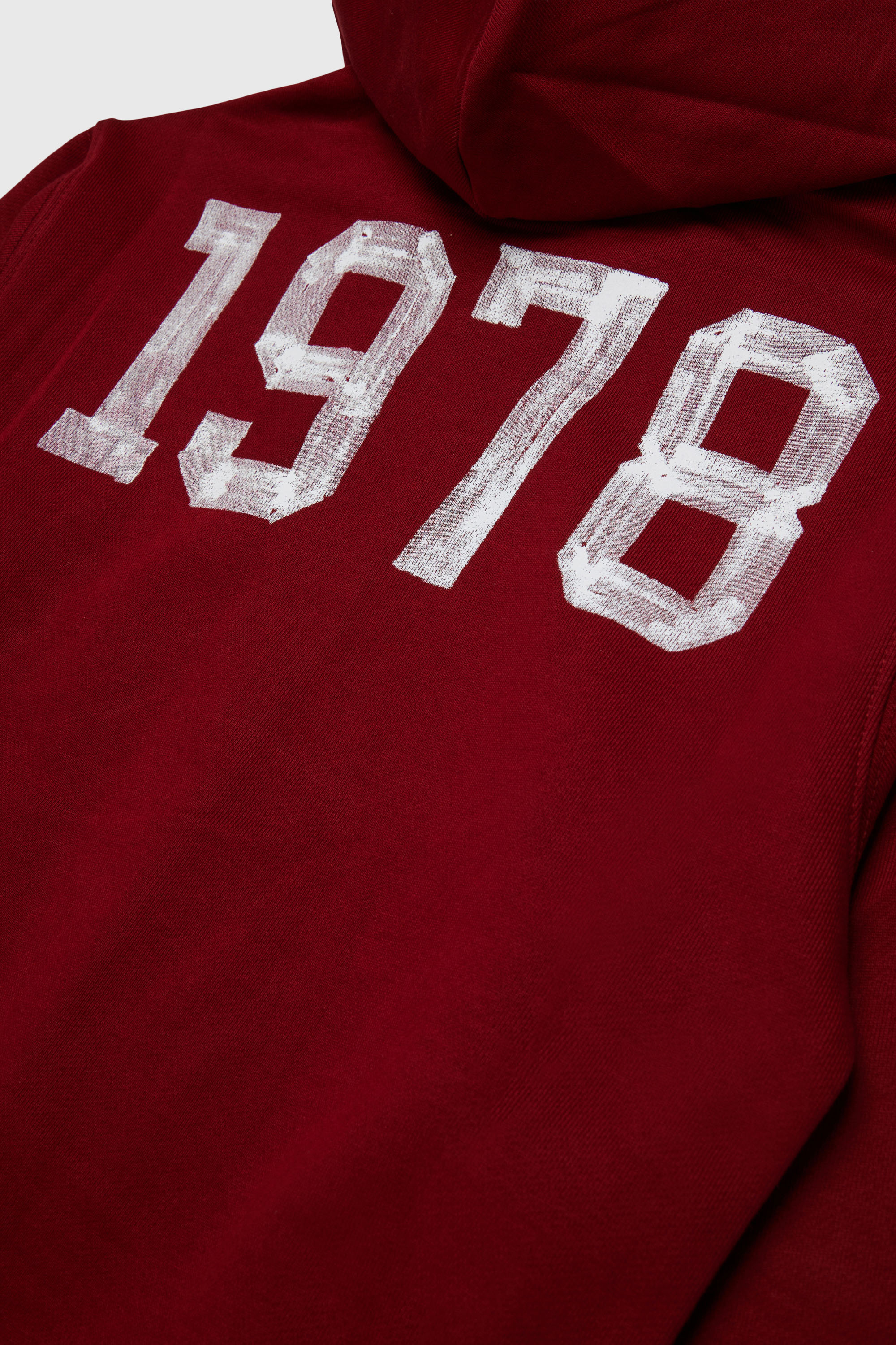 Diesel - SBANDHOOD OVER, Man's Zip-up hoodie with paint-effect logo prints in Red - 4
