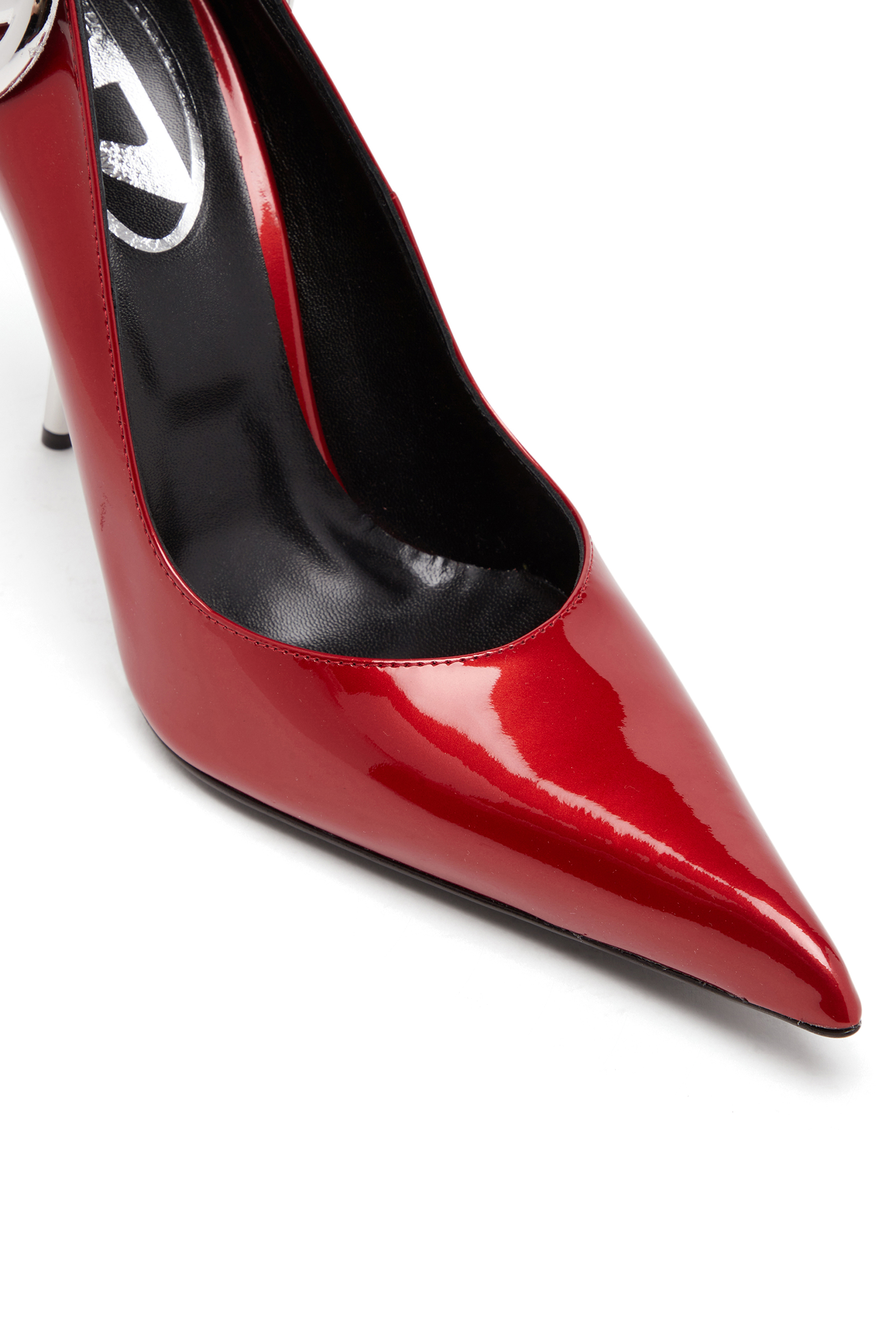 Diesel - D-TEN&HALF P, Woman's D-Ten&Half-Patent leather pumps with Oval D heel in Red - 7