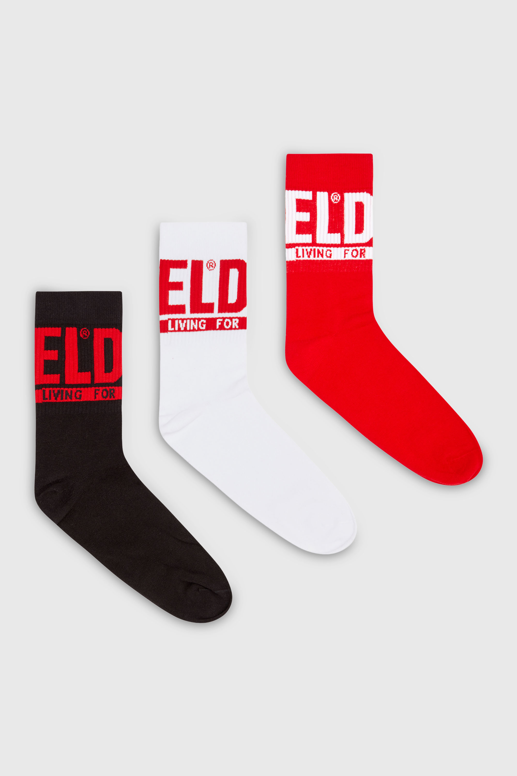 Three-pack of logo cuff socks