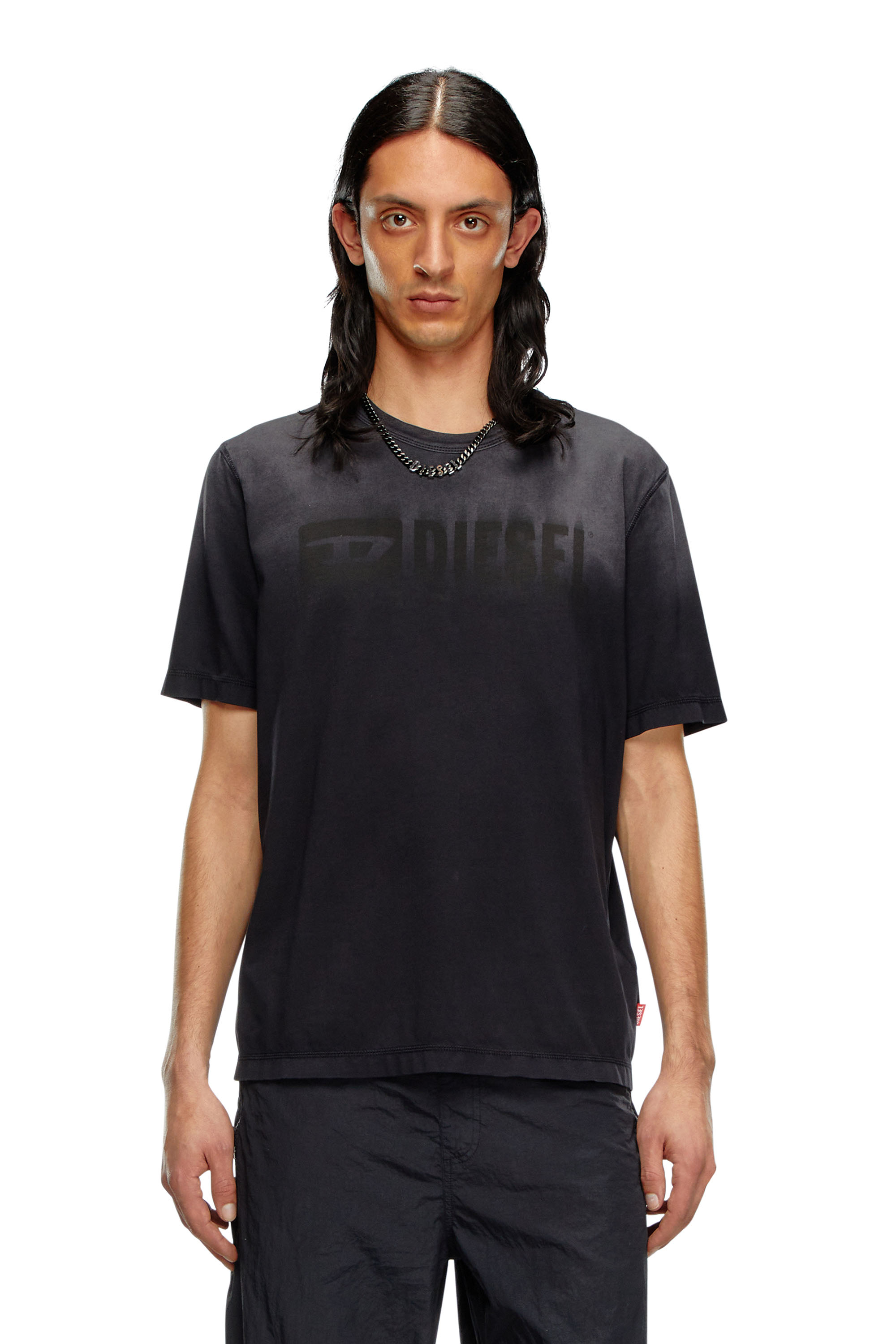 Diesel - T-ADJUST-K4, Man T-shirt with sun-faded treatment in Black - Image 1