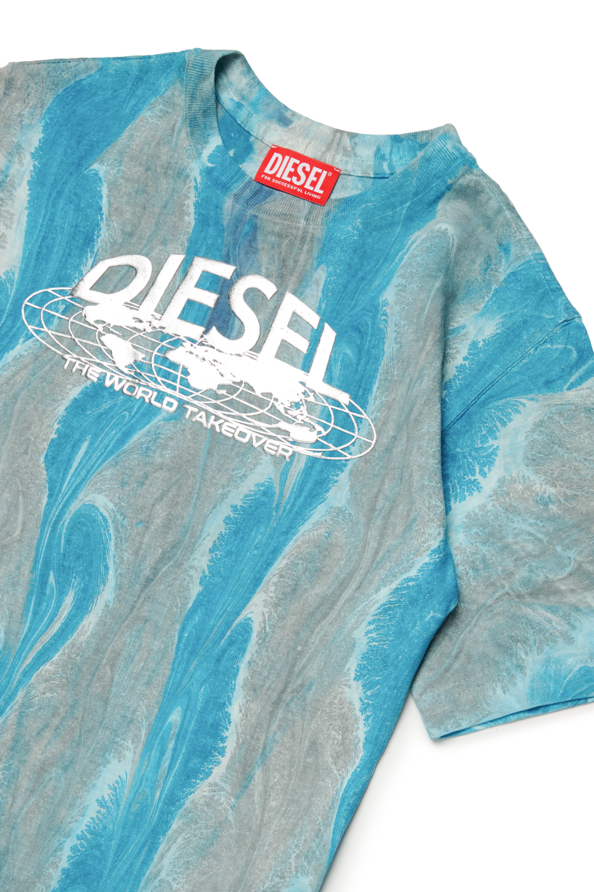 Diesel - TWASHL2 OVER, Unisex T-shirt with wavy pattern in Multicolor - Image 3