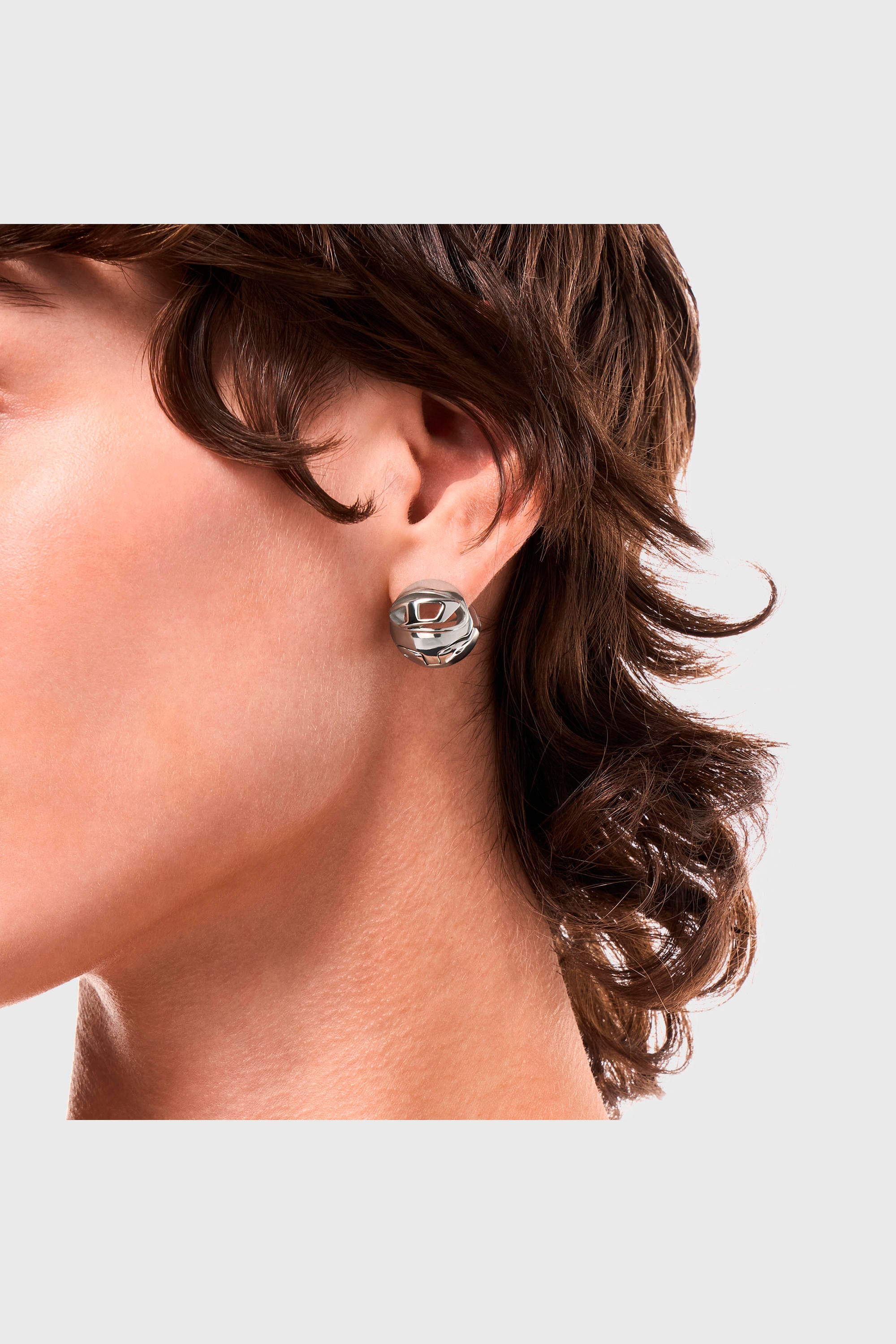 Diesel - DX1718040, Unisex's Stainless Steel Hoop Earring in Silver - 5