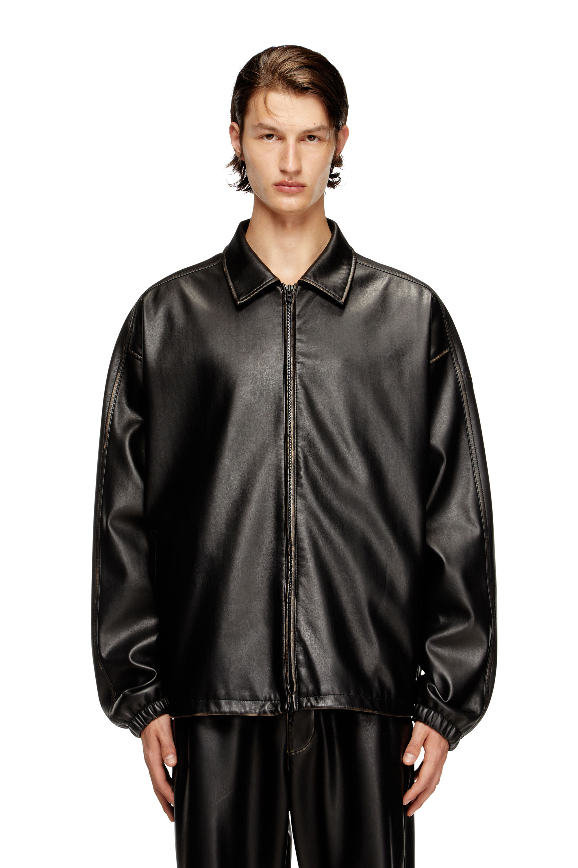 Diesel - J-AKE, Unisex's Jacket in treated technical fabric in Black - 3