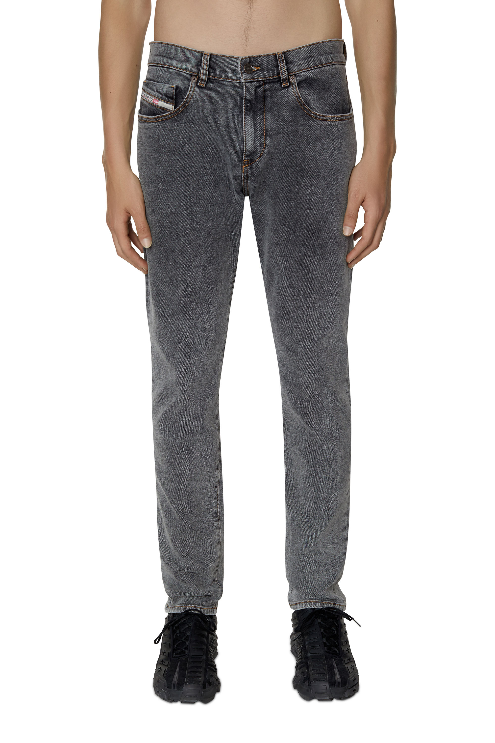 Diesel - 2019 D-Strukt 09D78 Slim Jeans, Black/Dark grey - Image 1