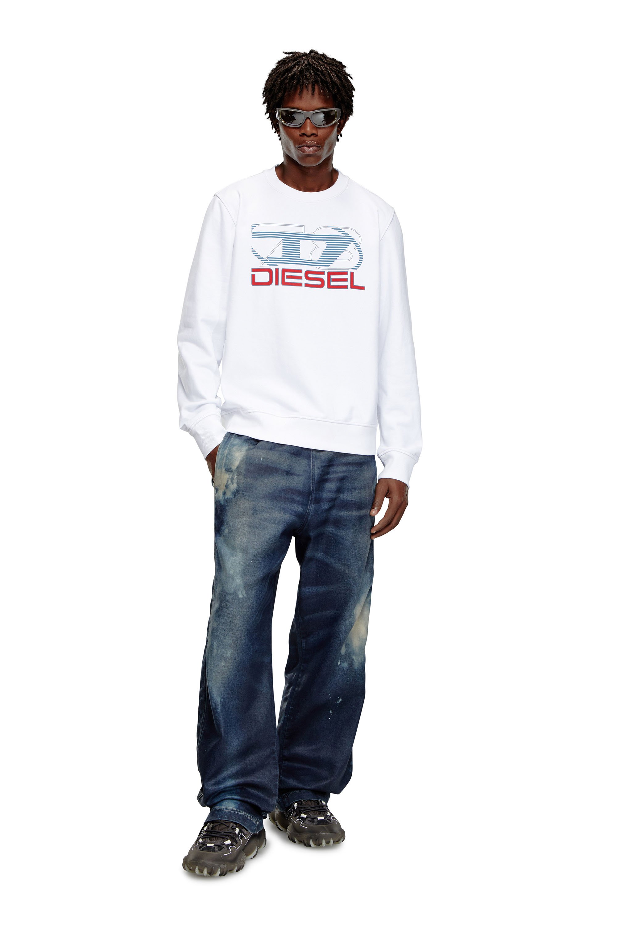 Diesel - S-GINN-K43, Man Sweatshirt with logo print in White - Image 2