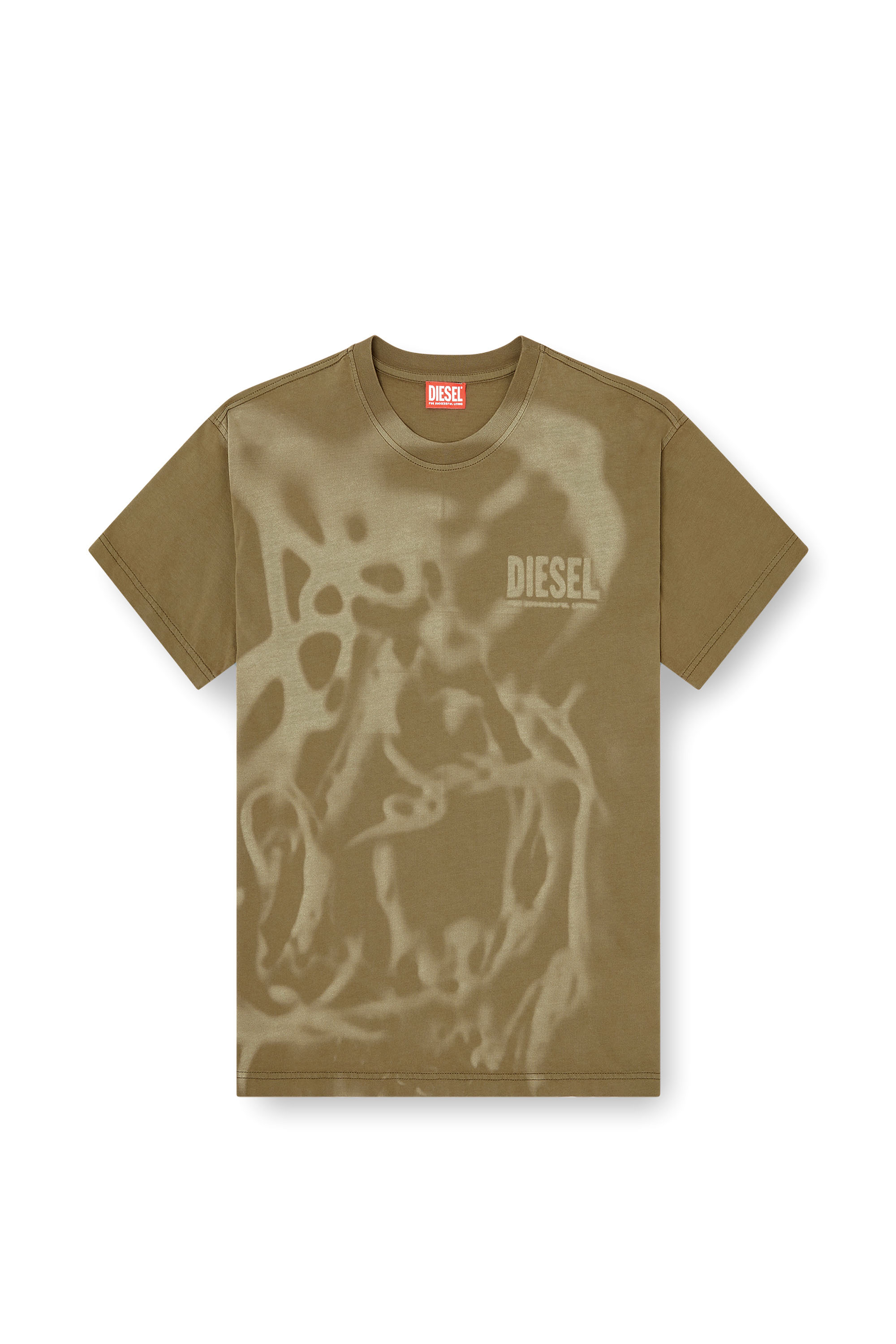 Diesel - T-NORM-V7, Man's Cotton T-shirt with laser print in Beige - 2