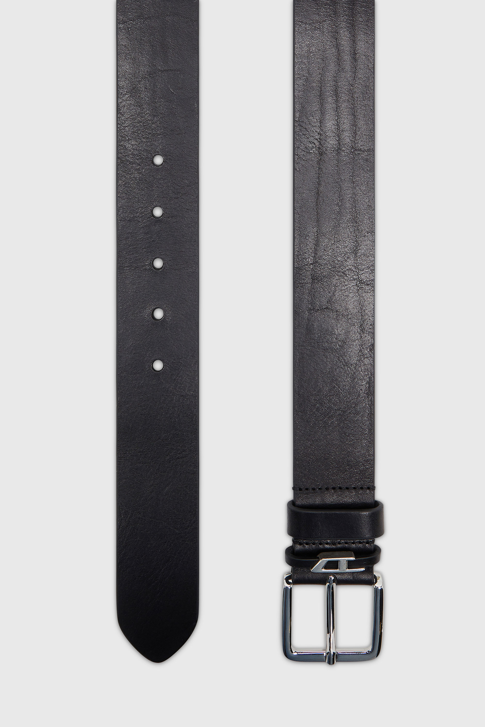 Diesel - B-D LOOP, Man's 4 cm crinkle leather belt in Black - 2