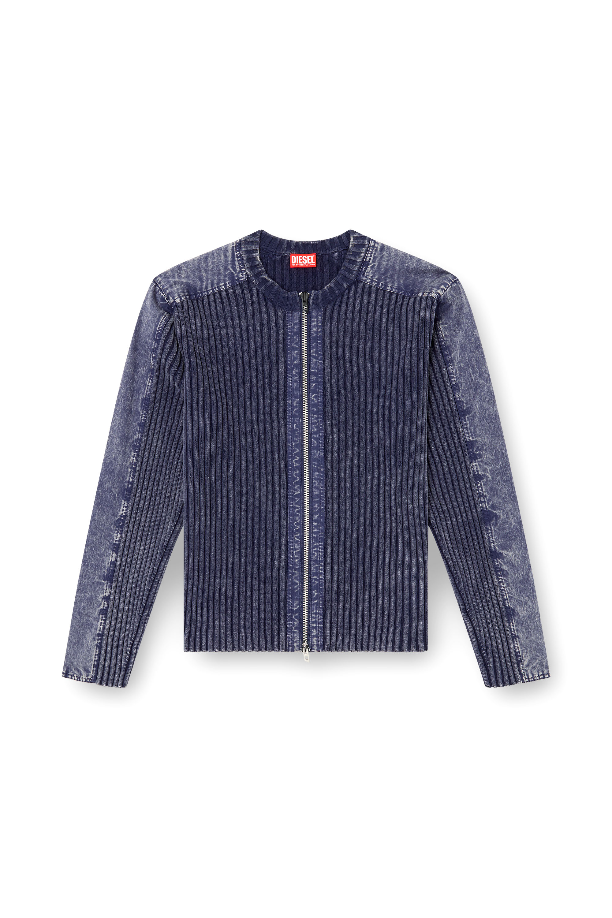 Diesel - K-MATTY, Man's Zip-up cardigan with contrast panels in null - 3