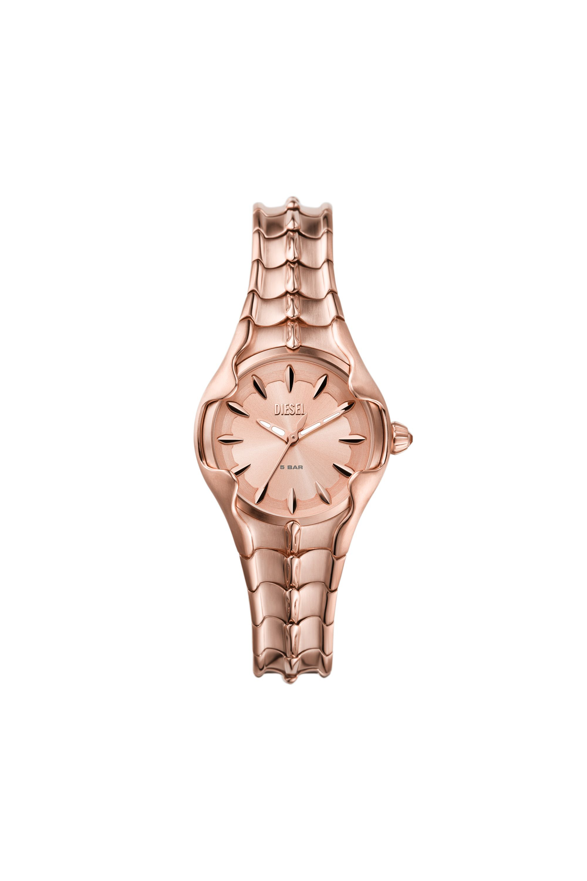 Diesel - DZ5604, Woman Vert three-hand rose gold-tone stainless steel watch in Pink - Image 1