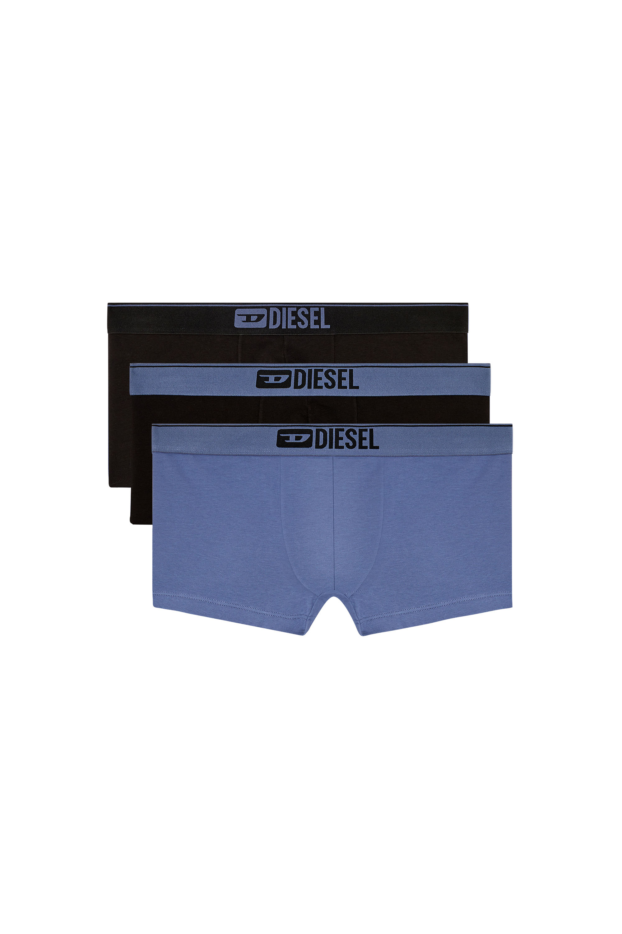 Diesel - UMBX-DAMIENTHREEPACK, Man's Three-pack of plain boxer briefs in Black/Blue - 1