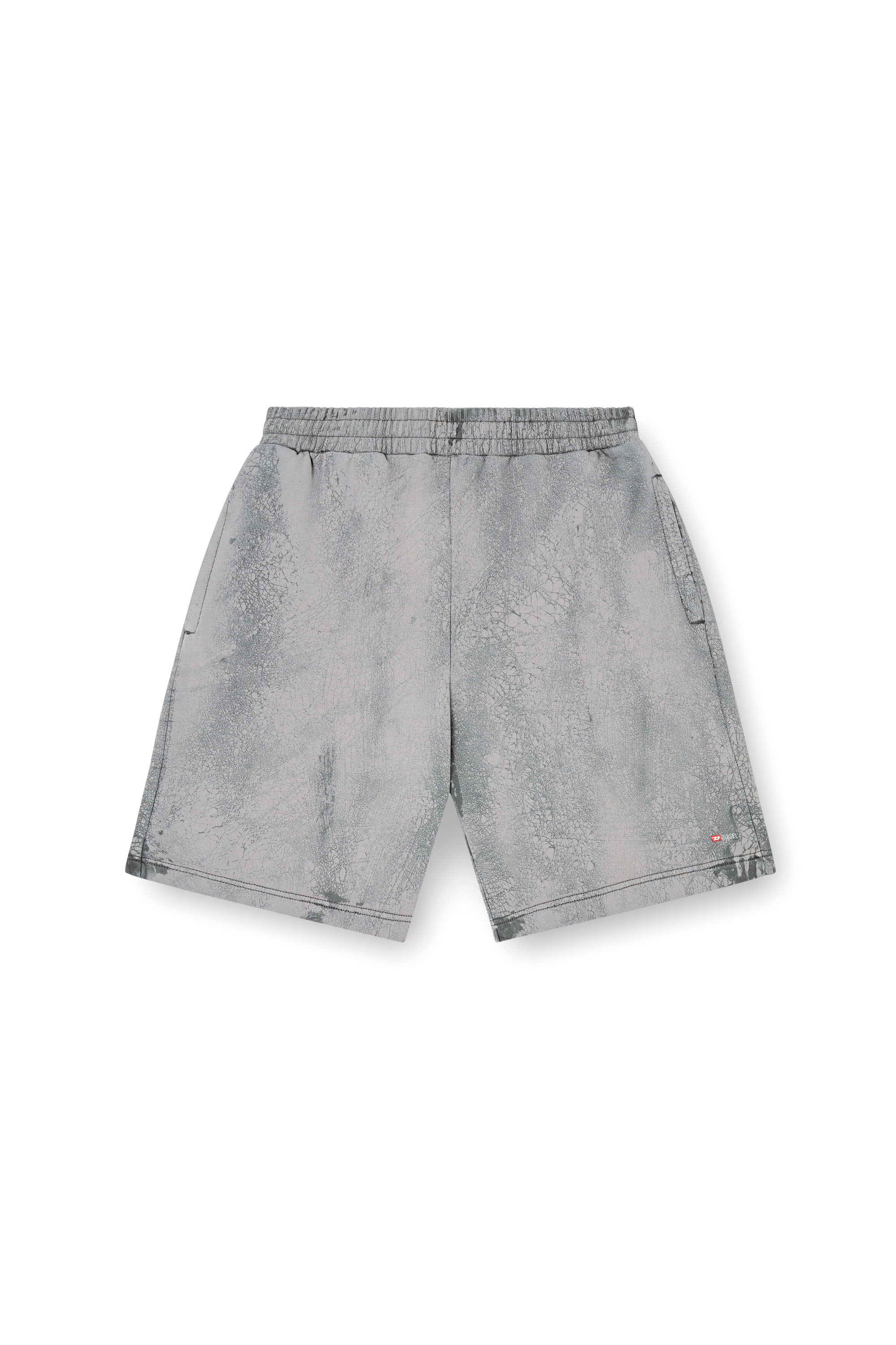 Diesel - P-CREW, Man's Shorts in waxed jersey in Grey - 3