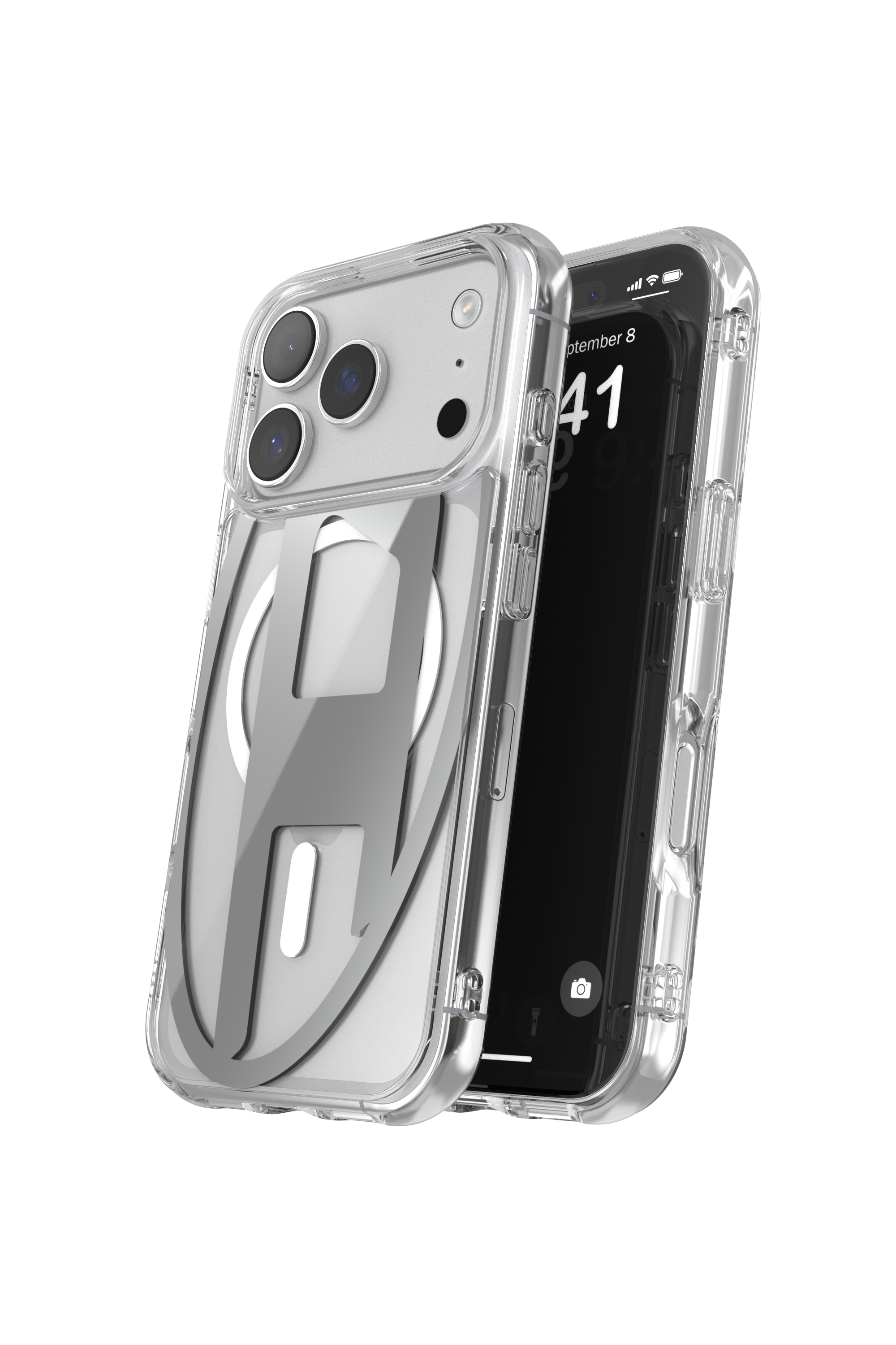 Diesel - 60413 AOP CASE, Unisex's Oval D metallic case with magsafe for iPhone 17 Pro in Grey - 3