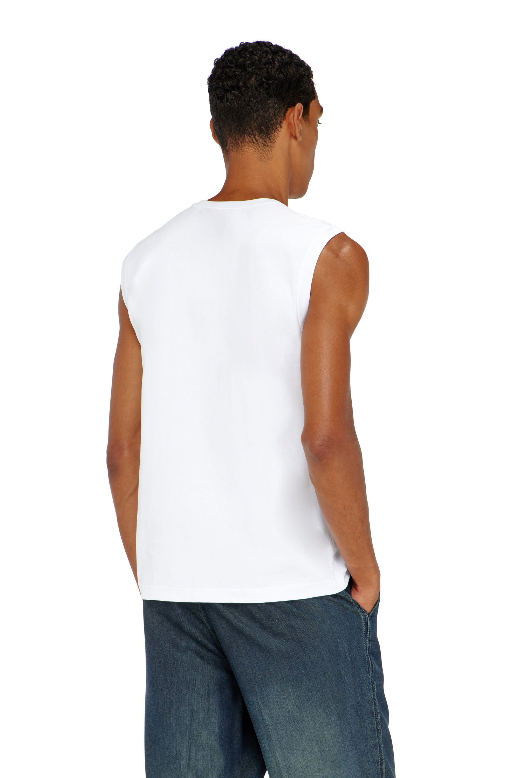 Diesel - T-BISCO-OD, Man's Tank top with metallic Oval D in White - 4