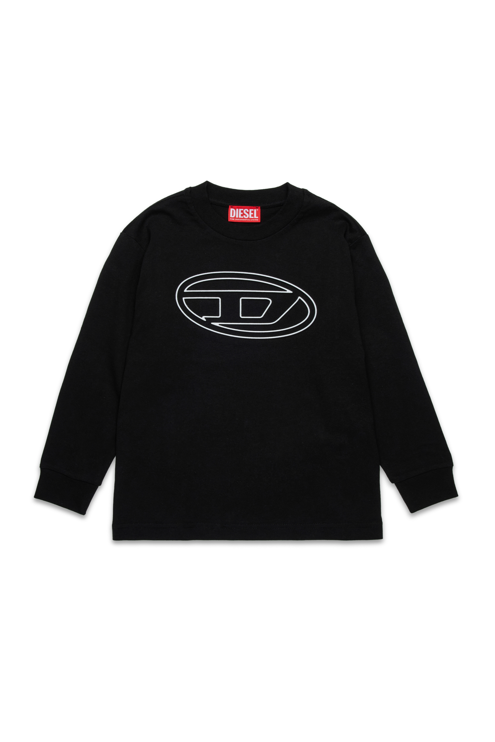 Diesel - TJUSTBIGOVALS OVER, Man's Long sleeved t-shirt with large oval D logo in Black - 1