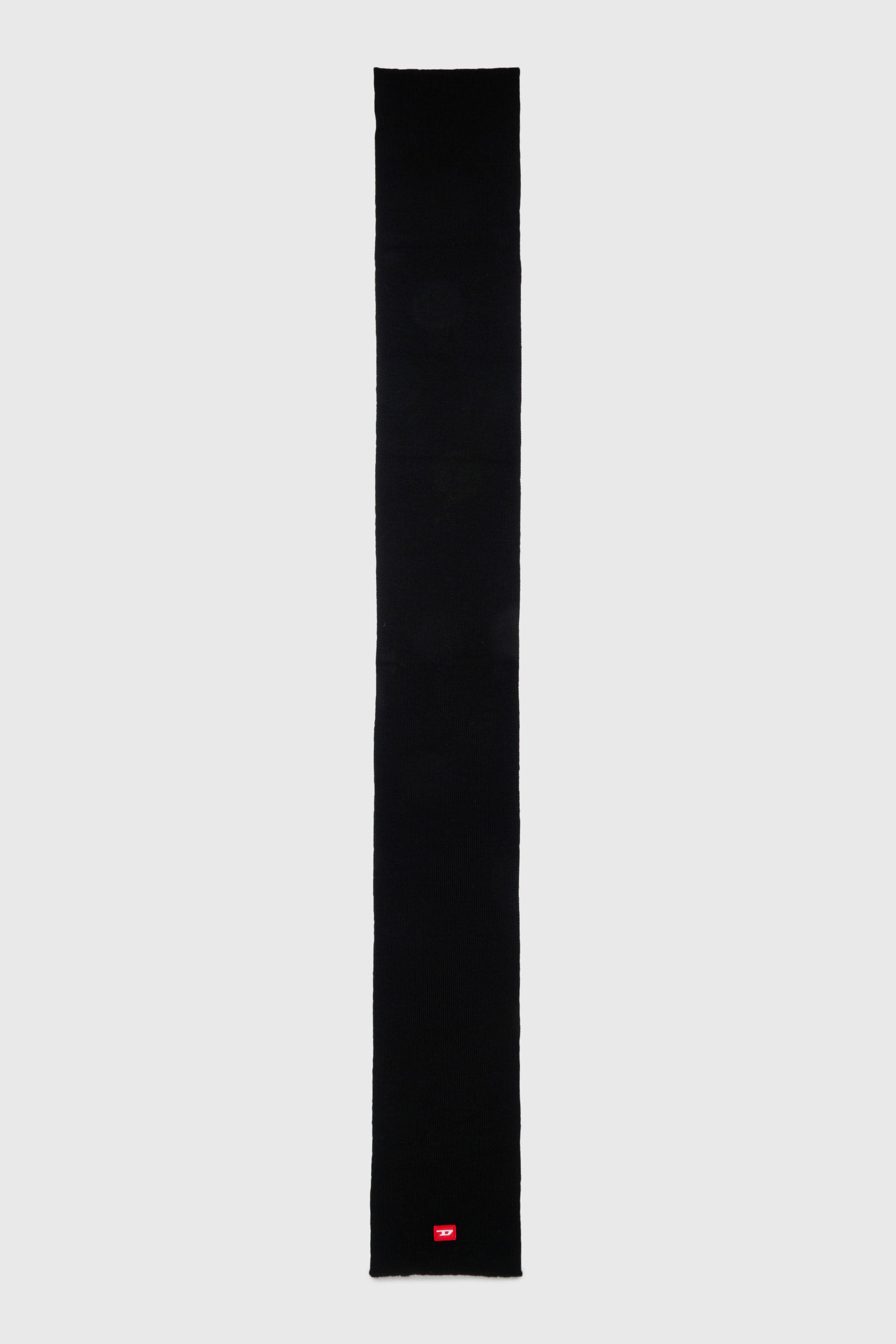 Diesel - RLOT, Unisex's Wool-blend scarf with D logo patch in Black - 2