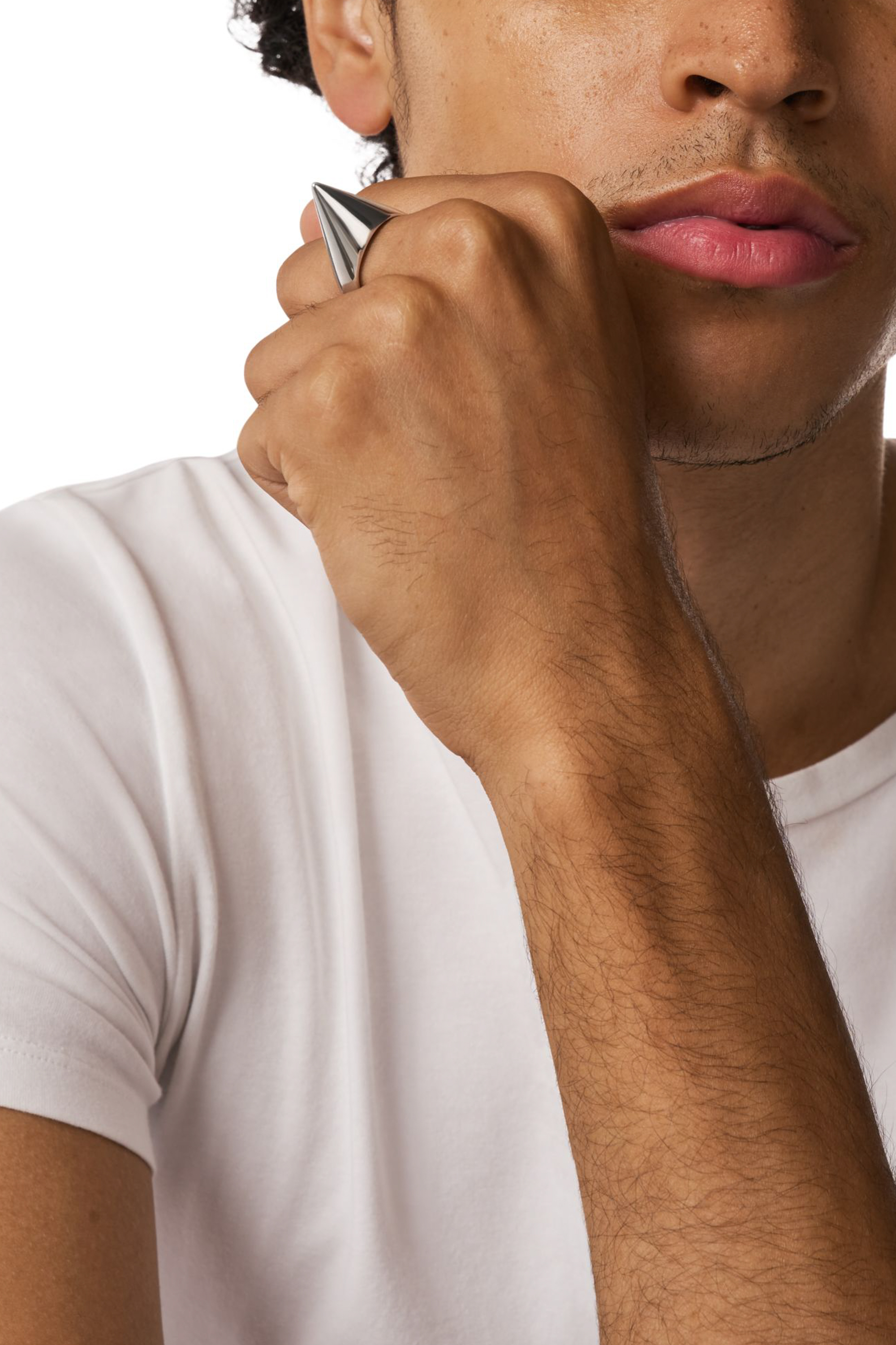 Diesel - DX1641040 JEWELLERY, Unisex's Stainless steel spike band ring in Silver - 4