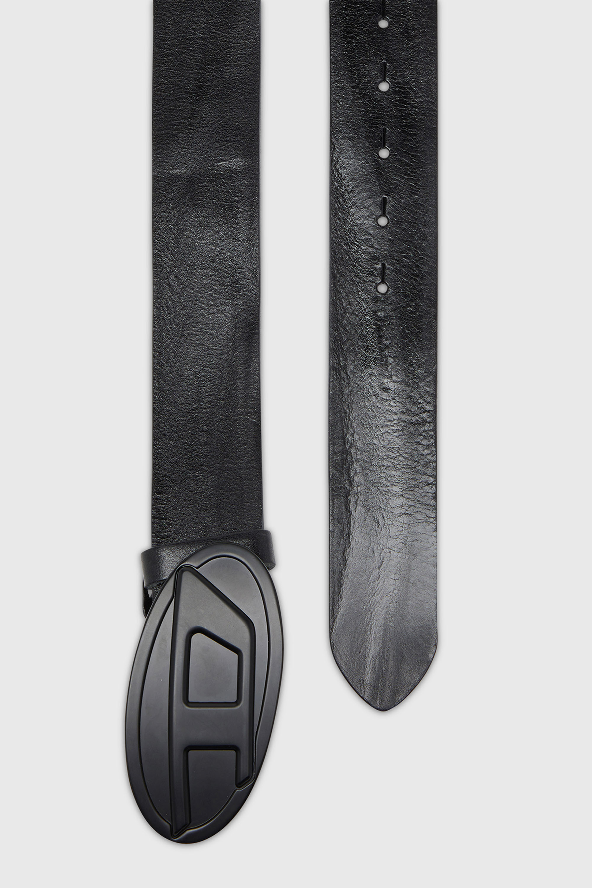 Diesel - B-1DR 2.0, Man's 4cm belt in waxed leather in Black - 2