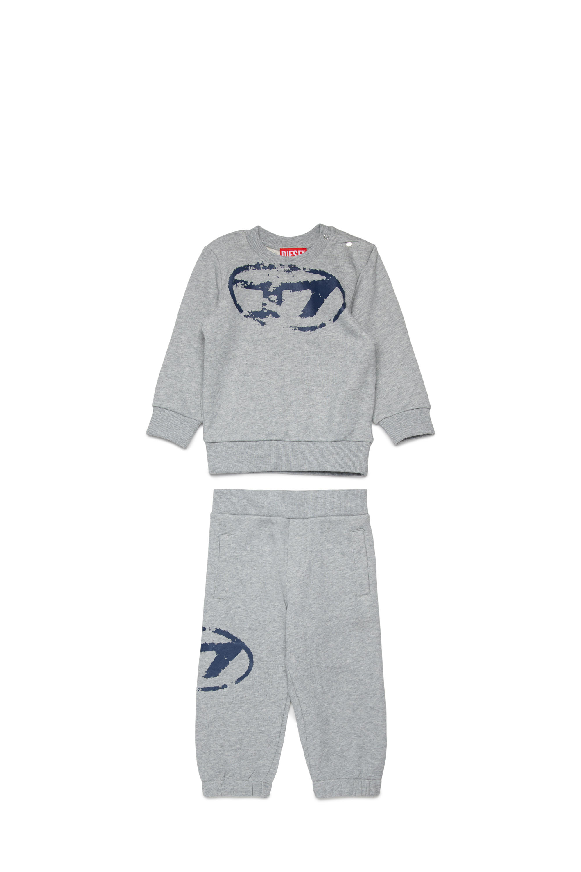 Diesel - SBOXTN5BLONGB-SET, Unisex's Baby clothes set with distressed Oval D in Grey - 1