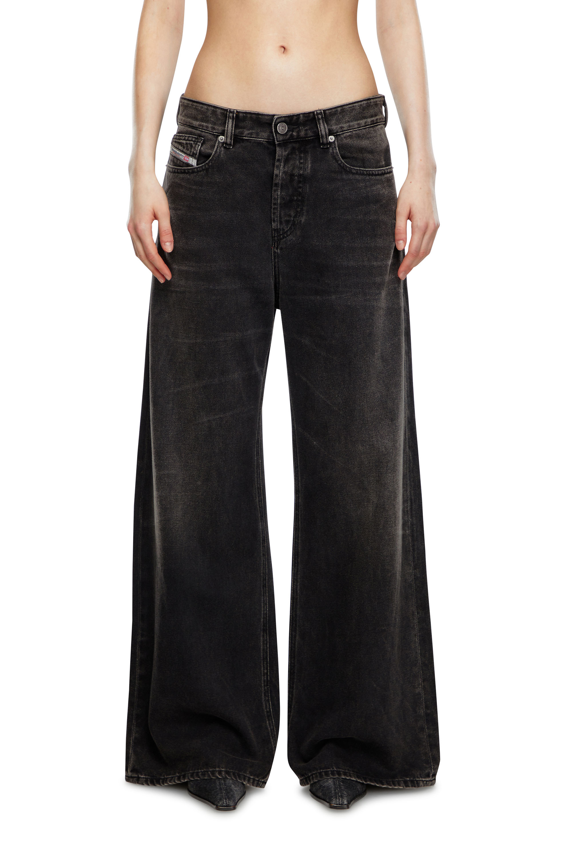 Diesel - Woman's Relaxed Jeans 1996 D-Sire 09J96, Black/Dark grey - 2
